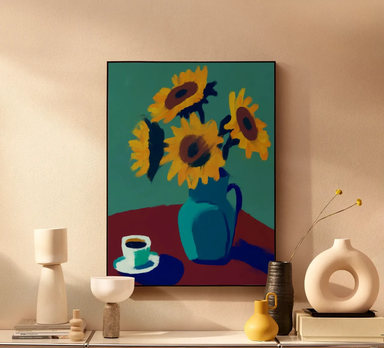 Sunflower & Coffee plexiglass da Colourful Art
