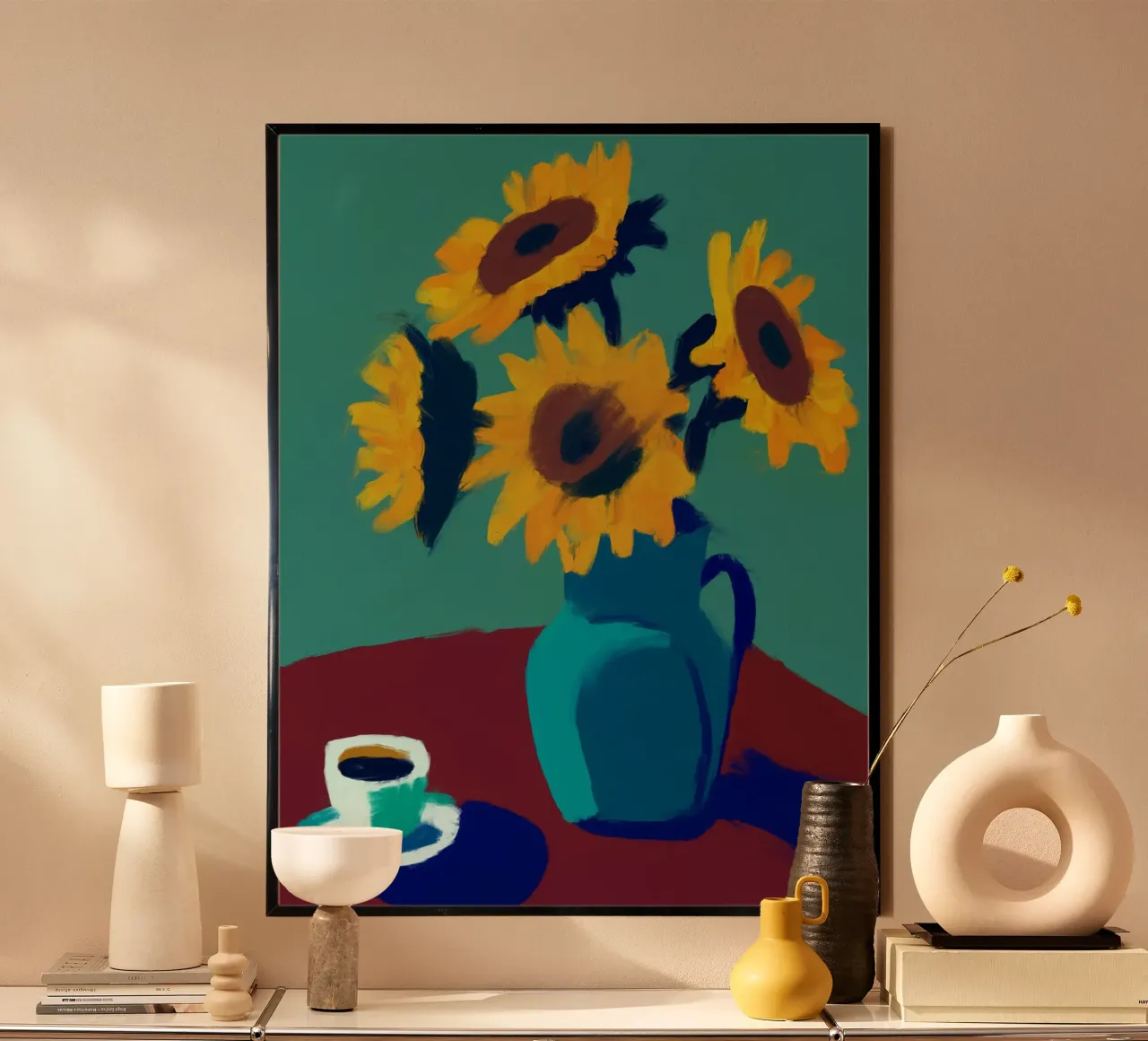 Girasole e caffè poster da Colourful Art