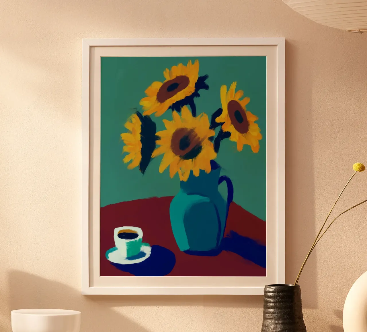 Girasole e caffè poster da Colourful Art
