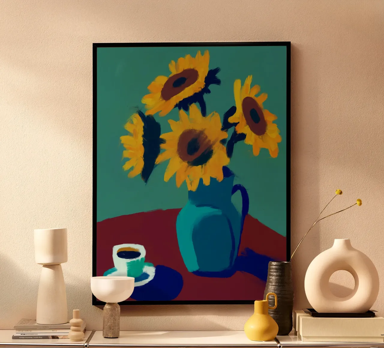 Girasole e caffè poster da Colourful Art