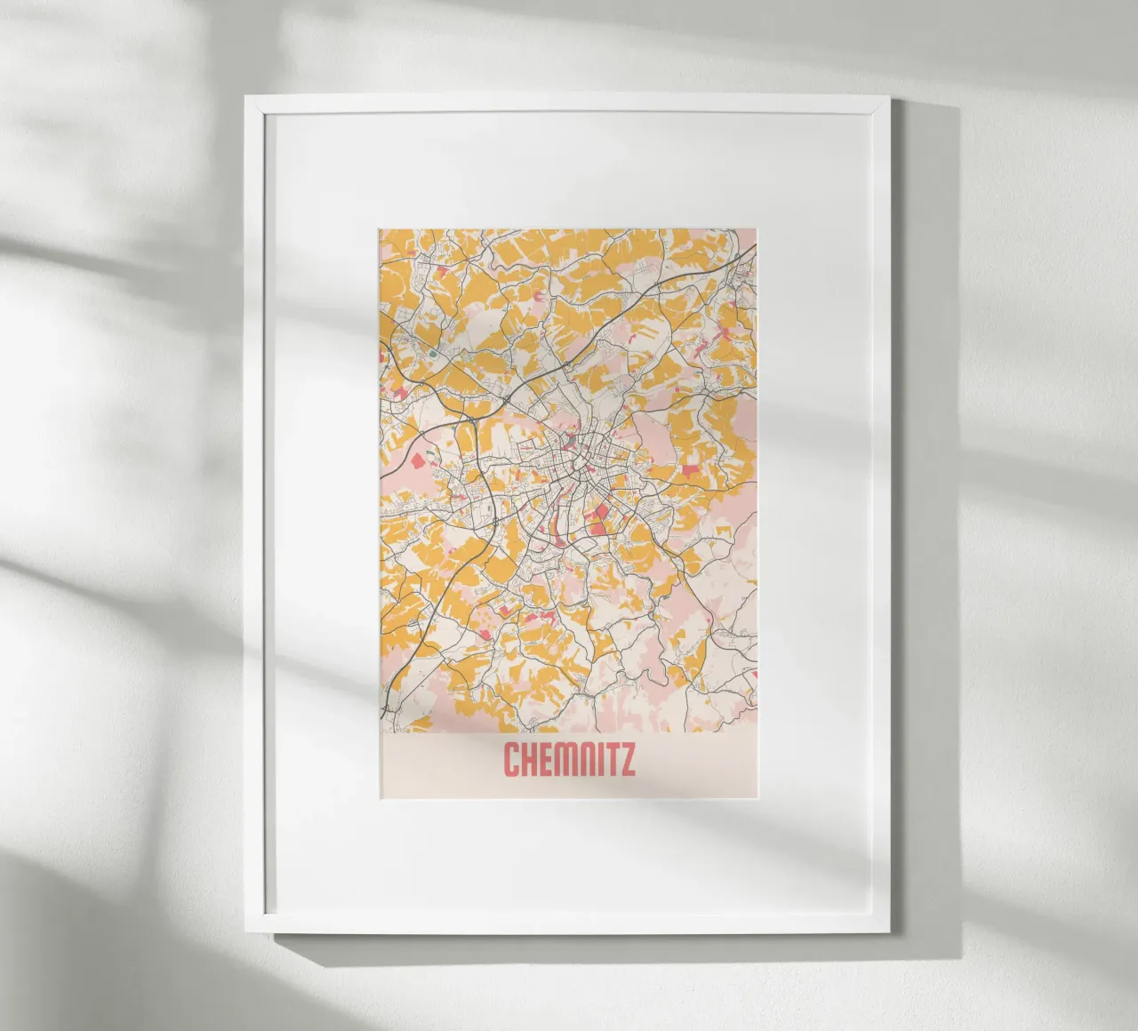 Mappa della città di Chemnitz - Stampa d'arte elegante | FineArt Print poster con telaio in plastica da MOOODZART