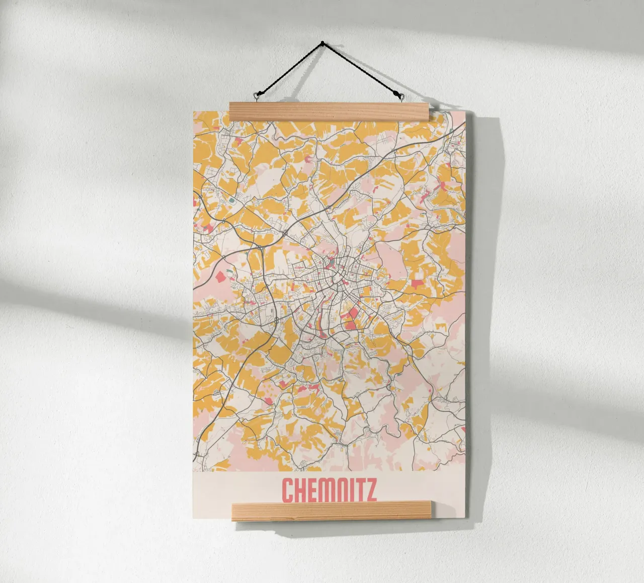 Mappa della città di Chemnitz - Stampa d'arte elegante | FineArt Print poster con telaio in plastica da MOOODZART