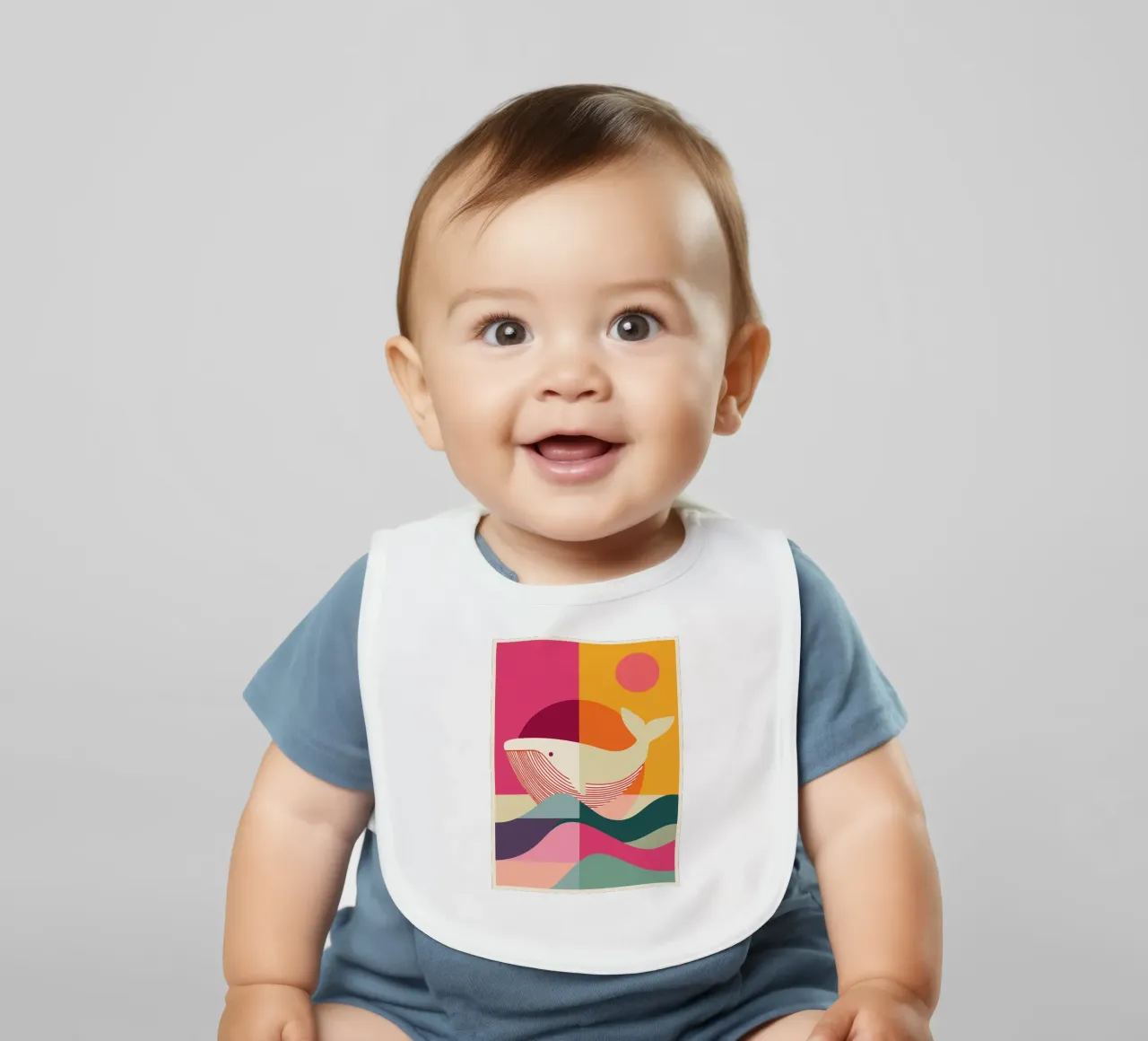 Balena e sole bavaglino da Gaite