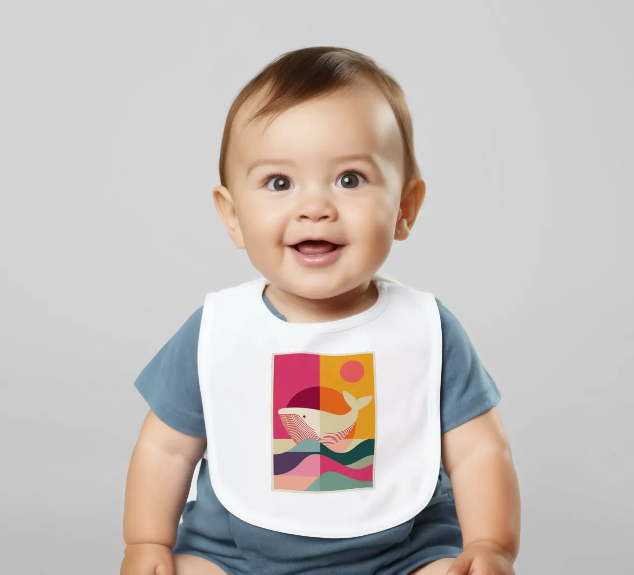 Balena e sole bavaglino da Gaite