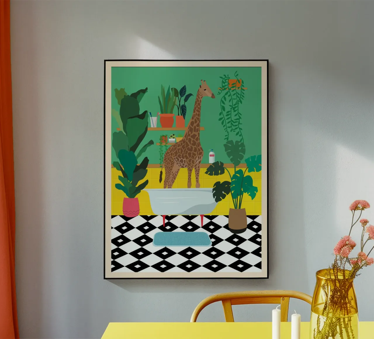 Giraffe Bath Time plexiglass da WallChart