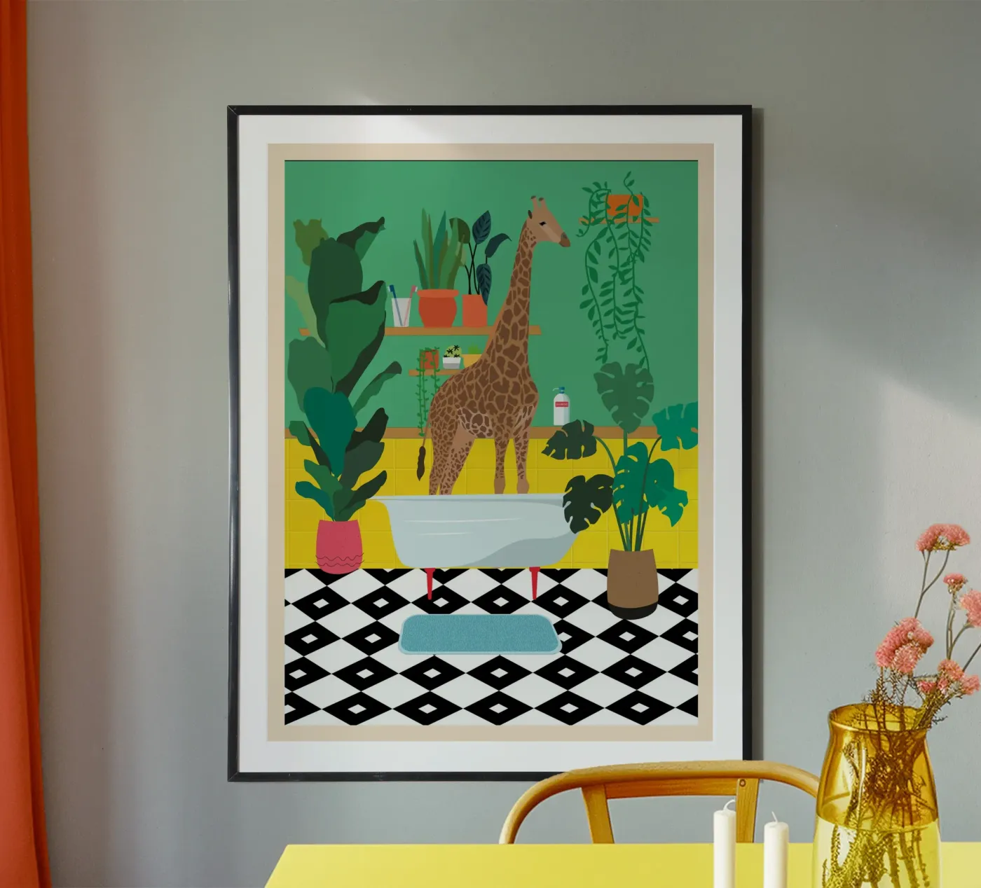 Giraffa Bathtime poster da WallChart