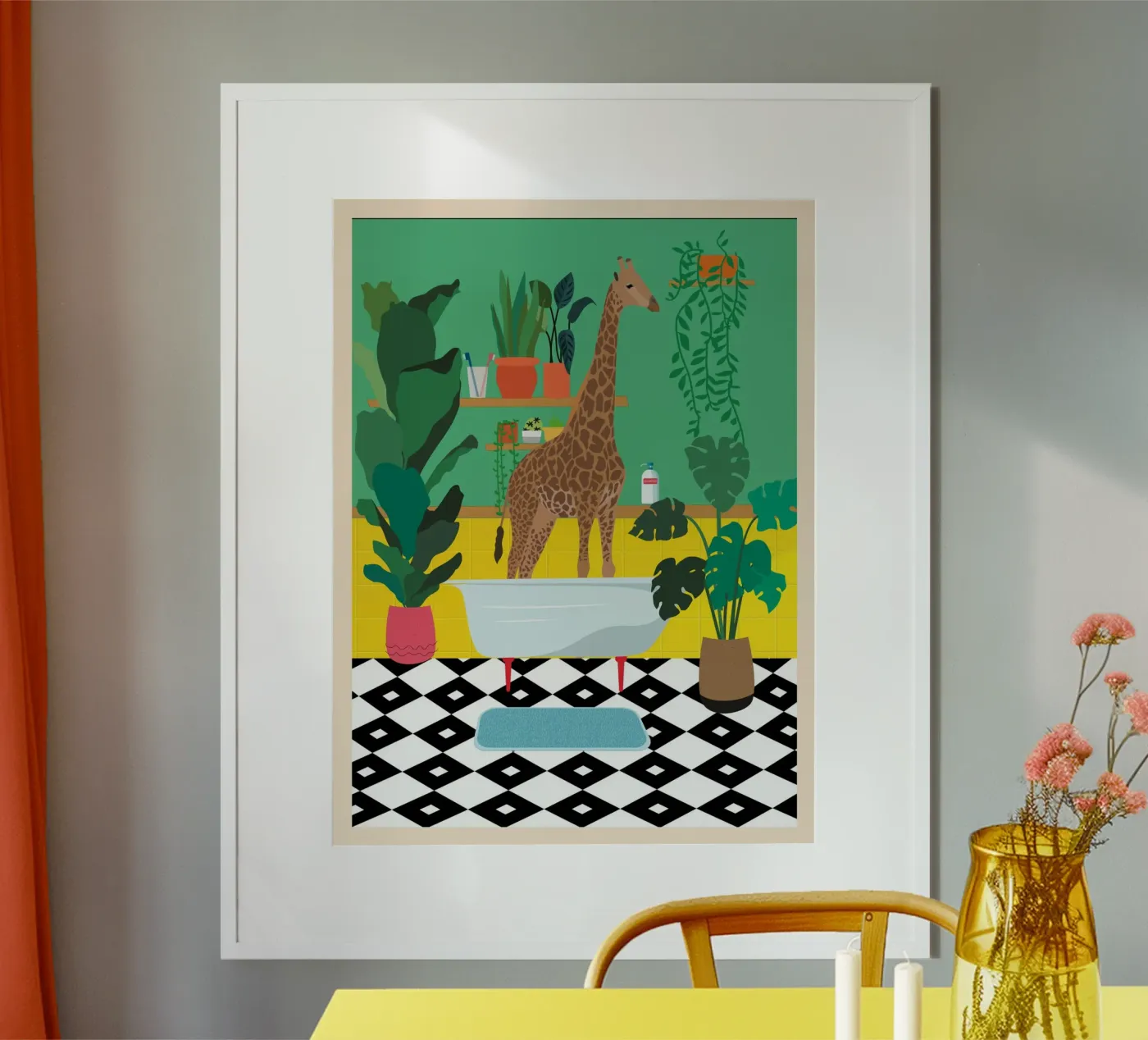 Giraffa Bathtime poster da WallChart