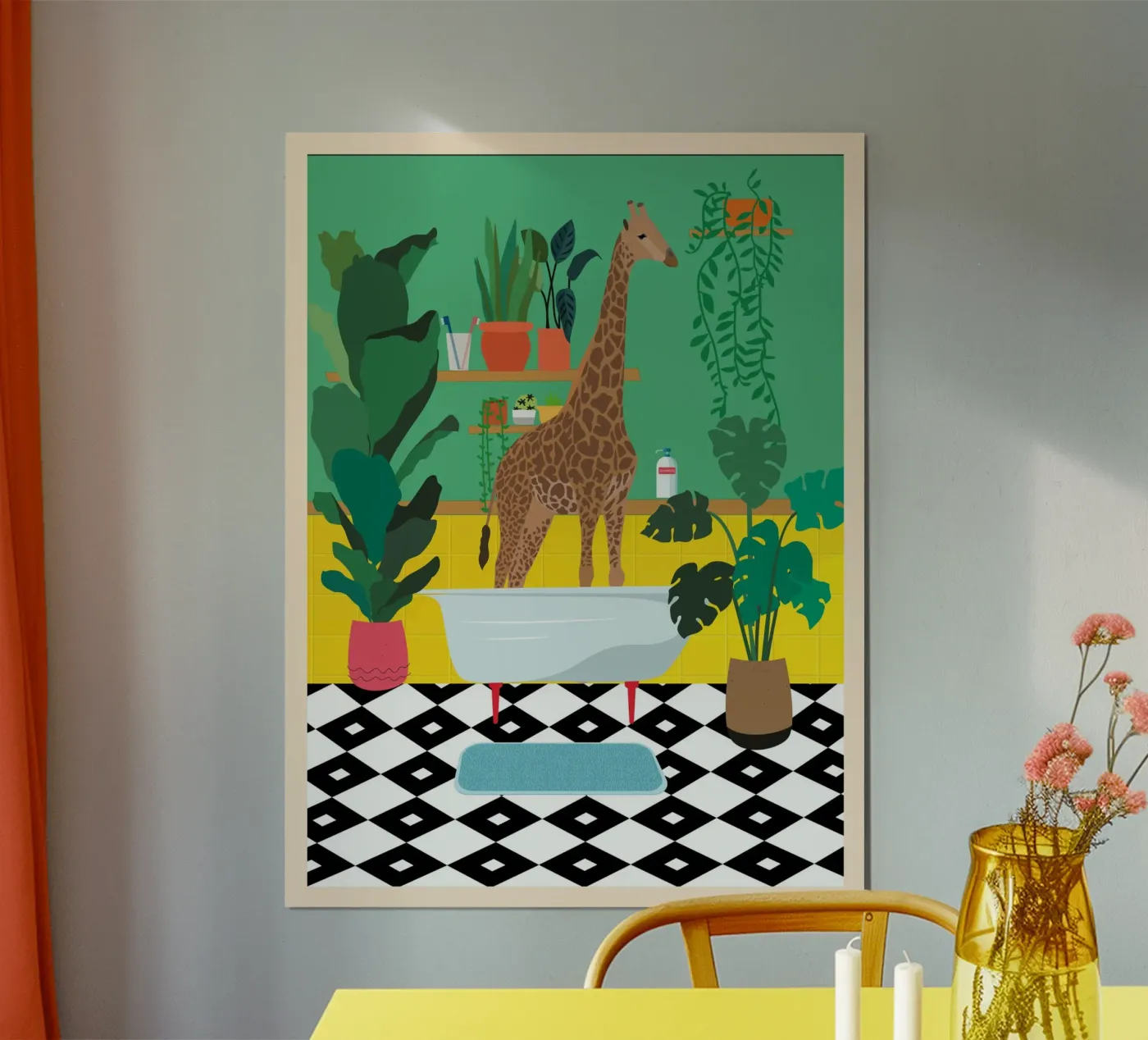 Giraffa Bathtime poster da WallChart