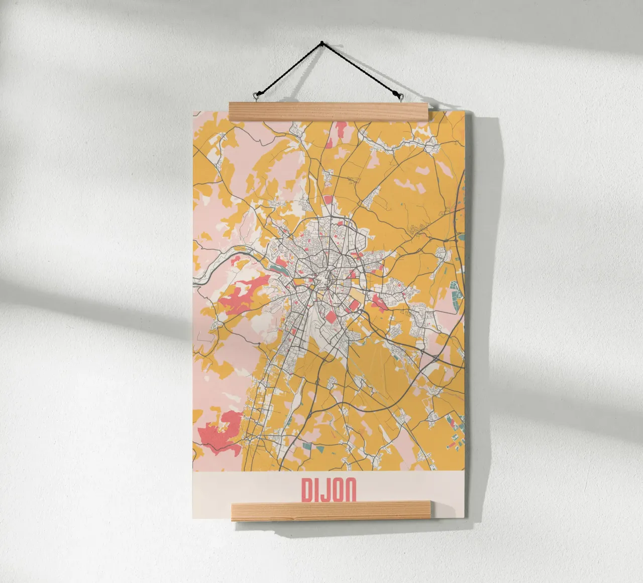 Stadsplattegrond van Dijon - Stijlvolle Kunstprint | FineArt Print poster met aluminium frame van MOOODZART