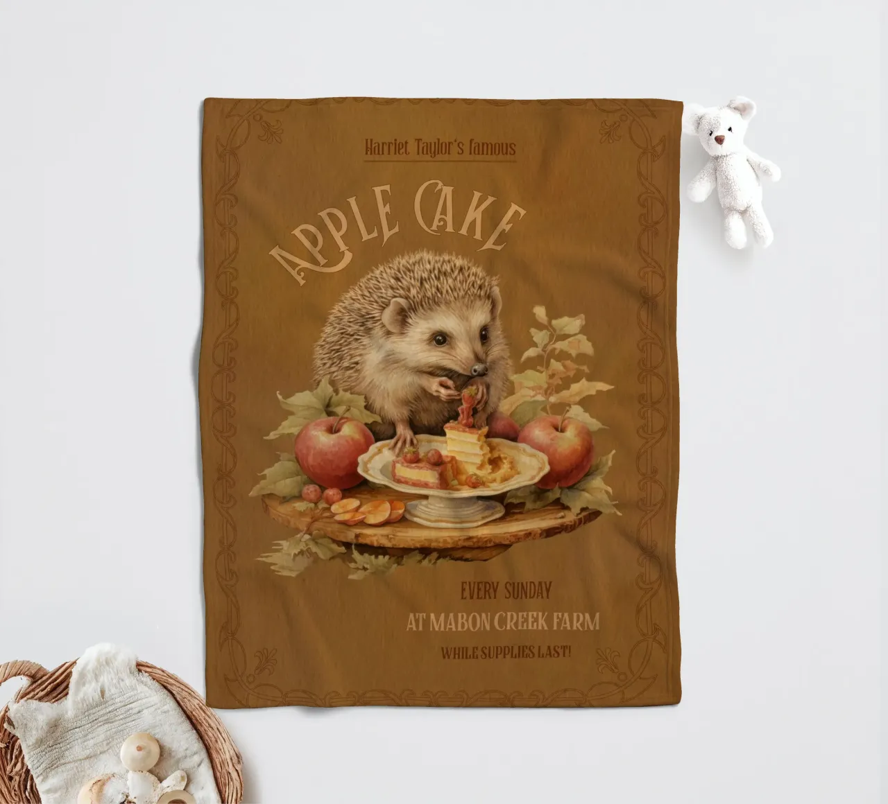 Igel & Apfelkuchen Fleecedecke von Luna & Noctua
