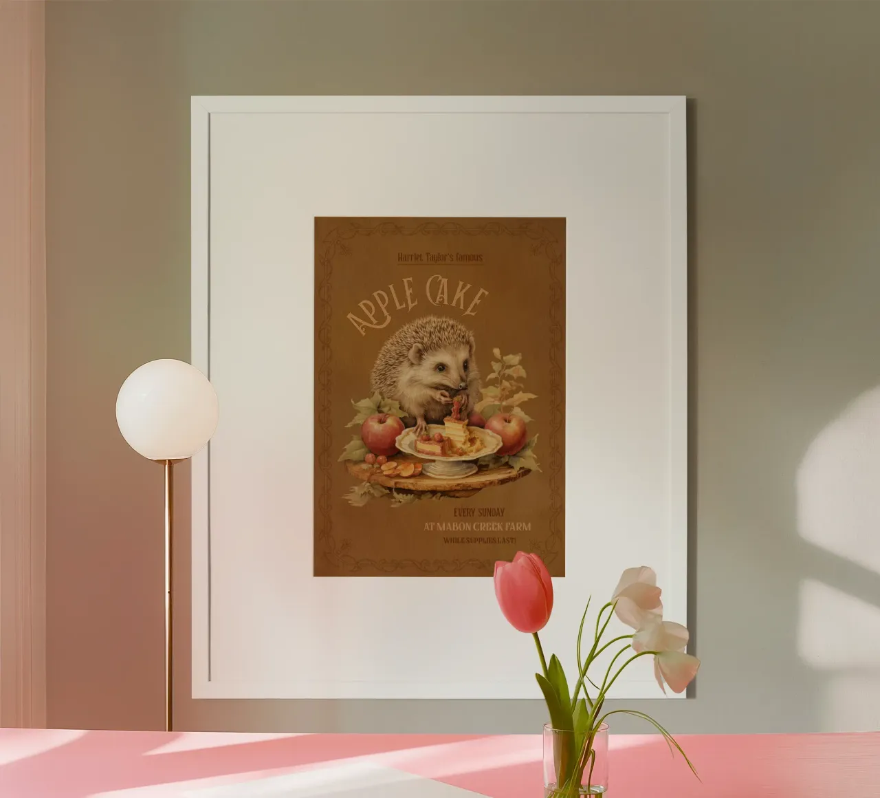 Riccio e torta di mele poster da Luna & Noctua
