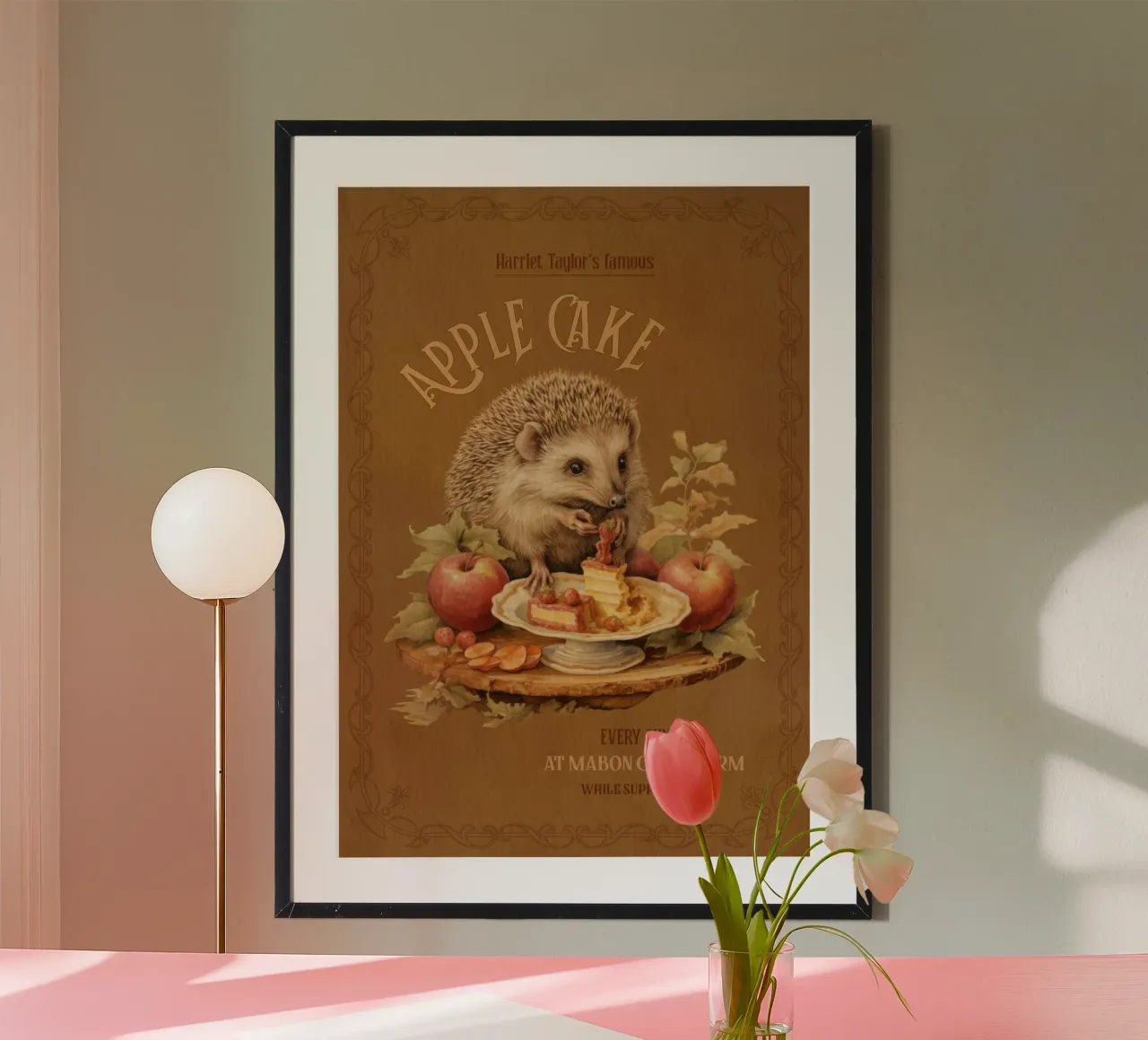 Riccio e torta di mele poster da Luna & Noctua