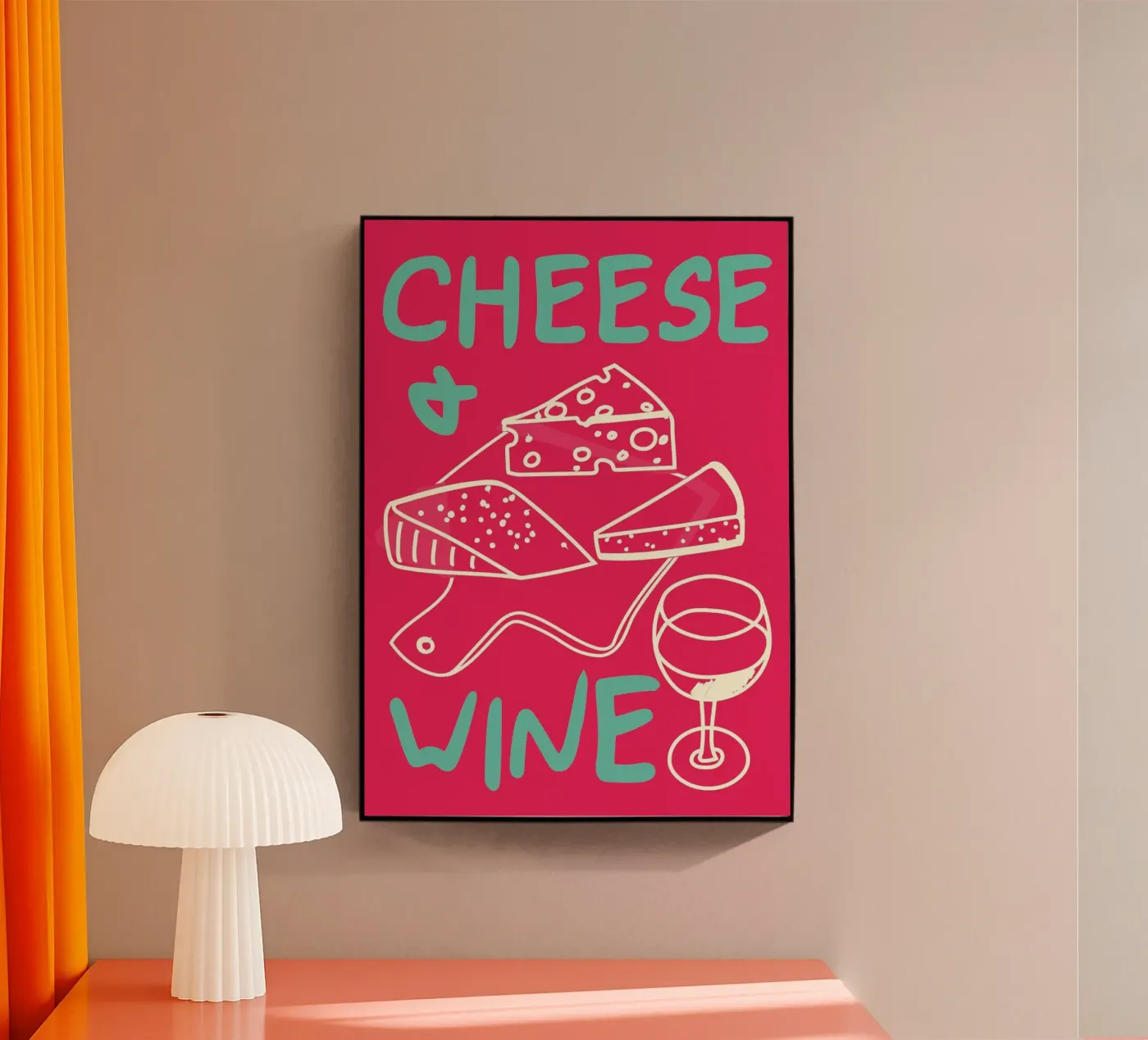 Fromage et vin plexiglas de WallChart