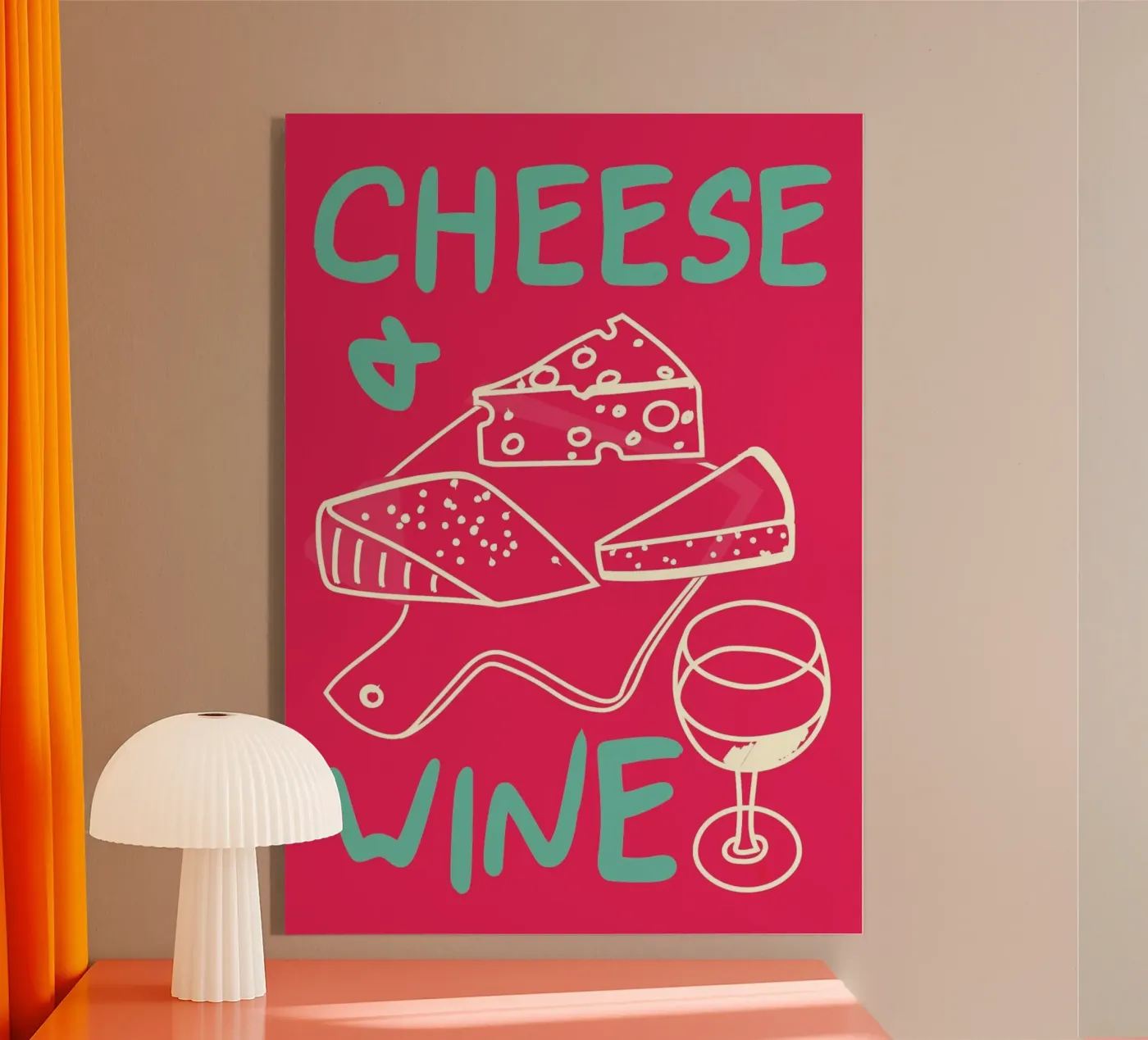 Fromage et vin plexiglas de WallChart