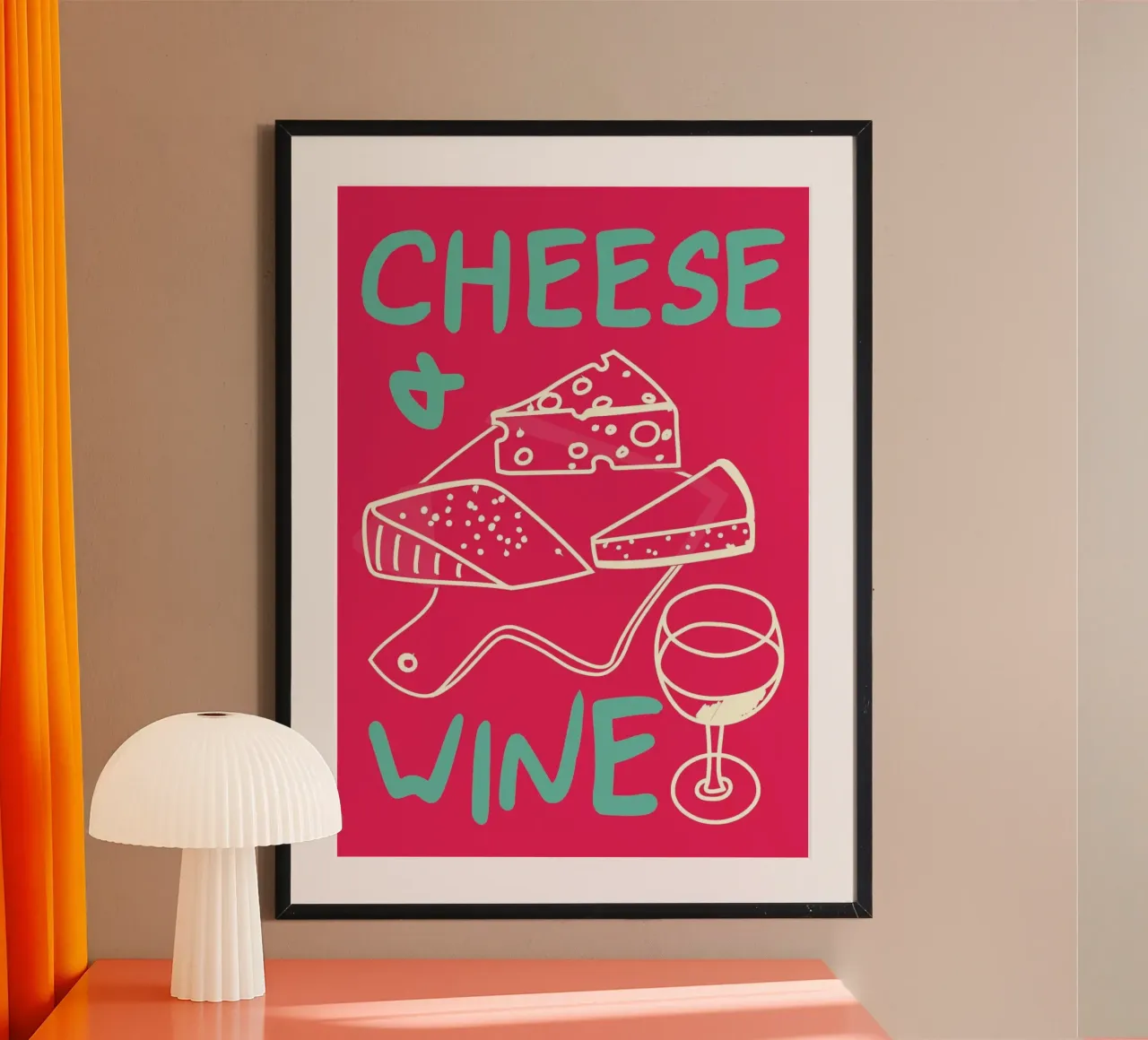 Formaggio e vino poster da WallChart
