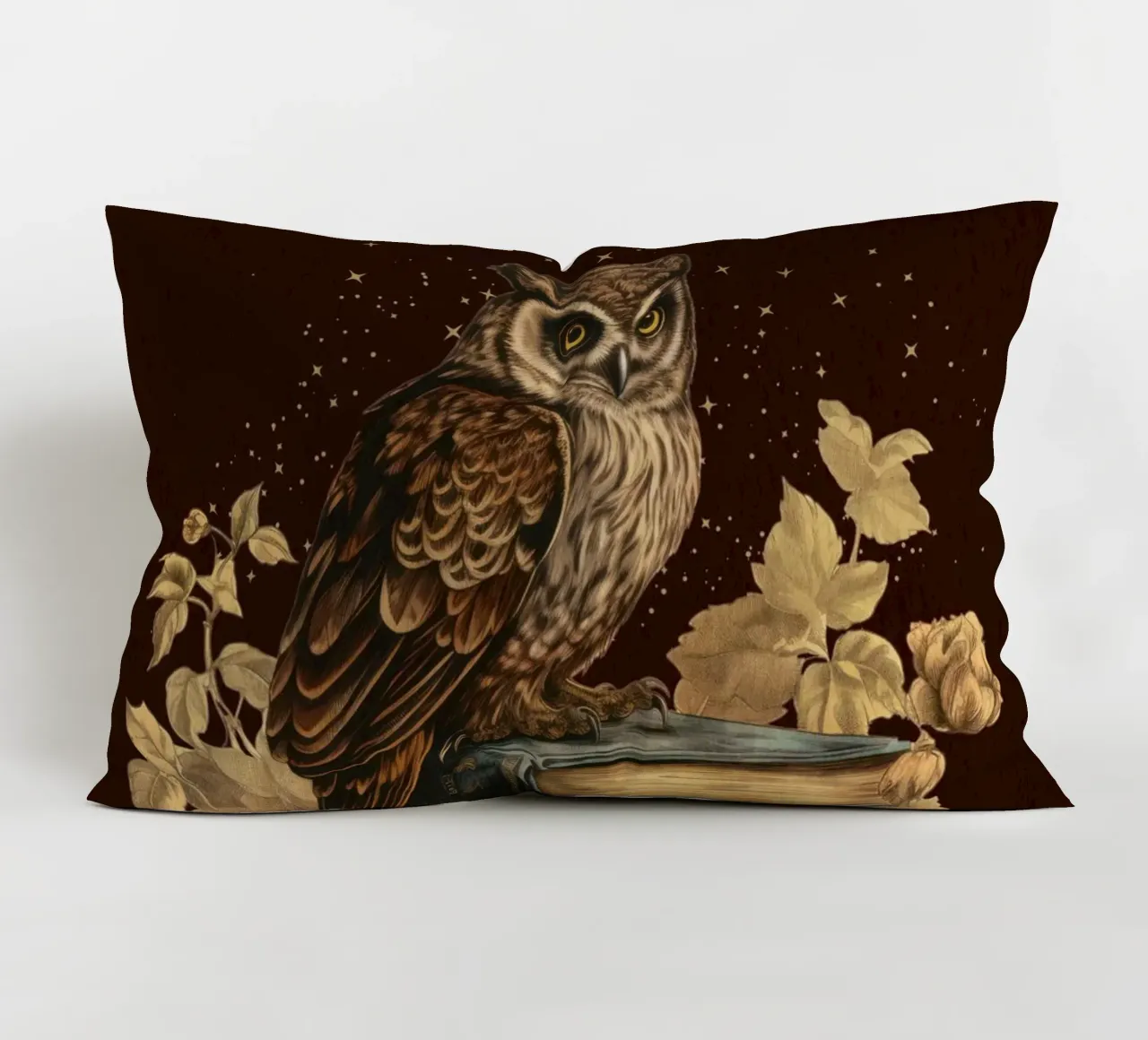 Gufo e libri cuscino da Luna & Noctua