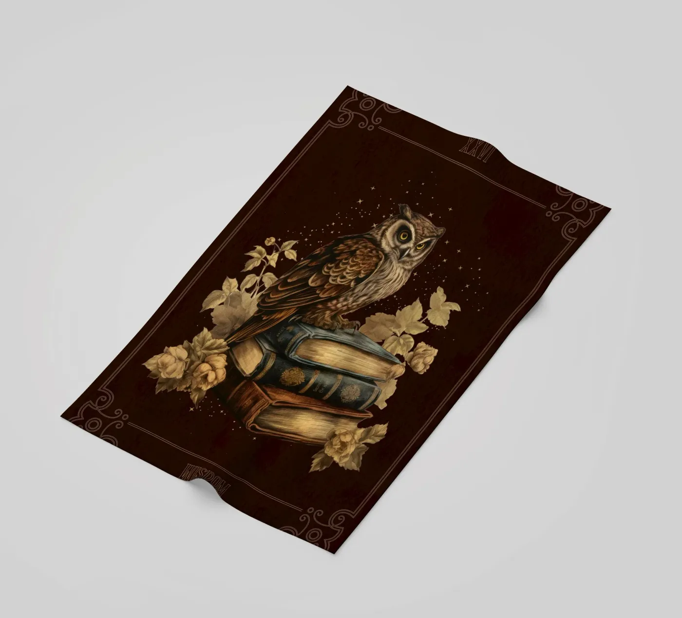 Gufo e libri telo mare da Luna & Noctua