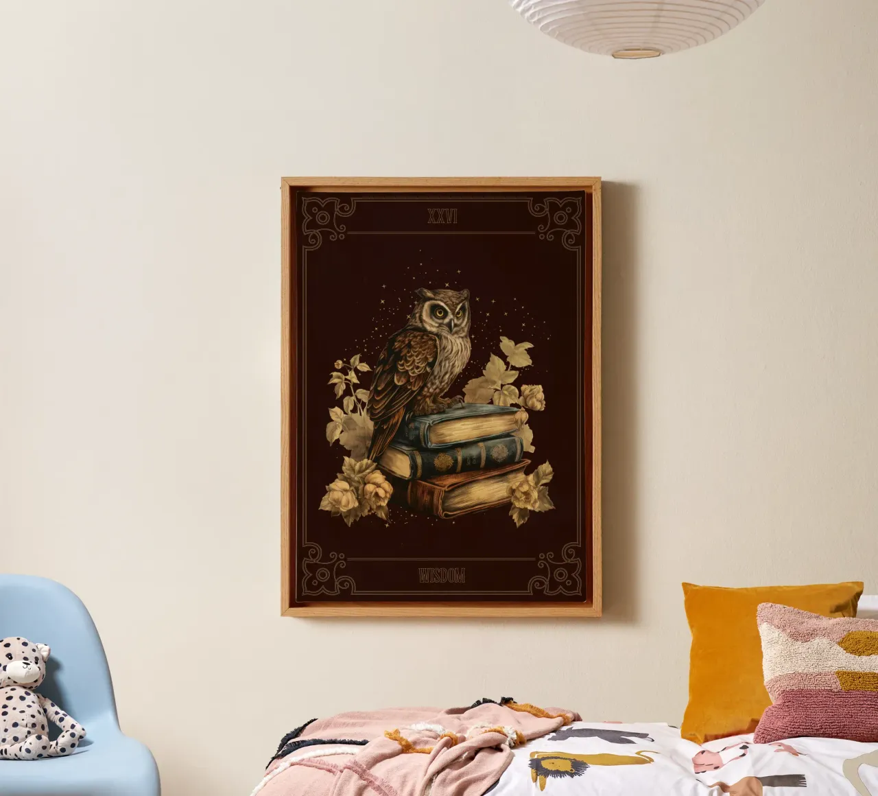 Gufo e libri tela da Luna & Noctua