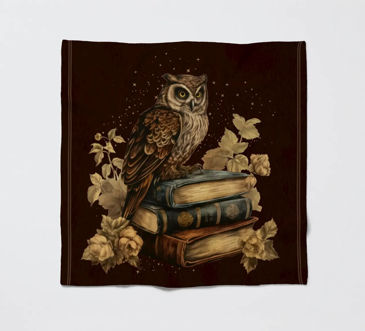 Gufo e libri coperta in pile da Luna & Noctua