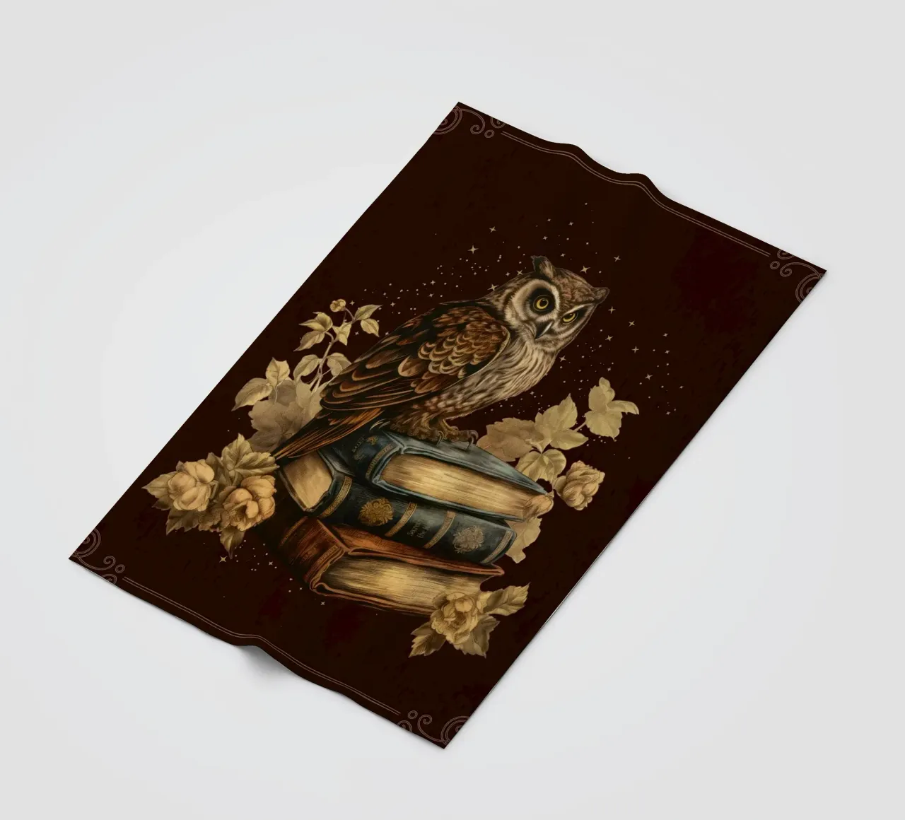 Gufo e libri coperta in pile da Luna & Noctua