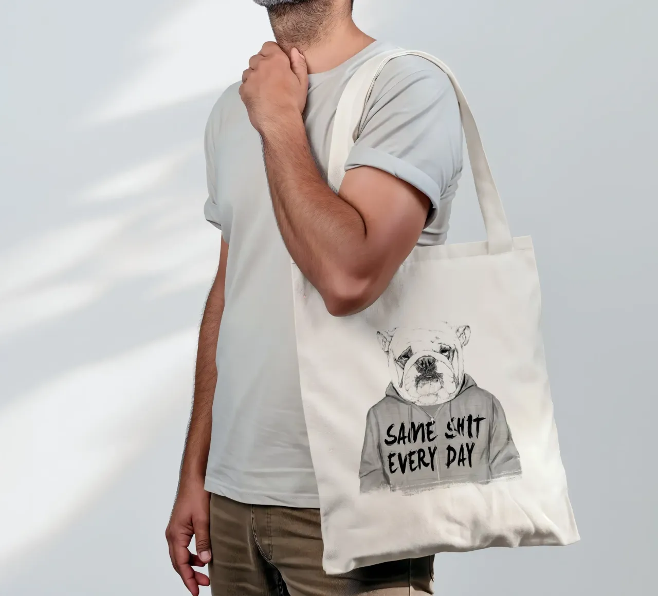 Same shit every day borsa in juta da Balazs Solti