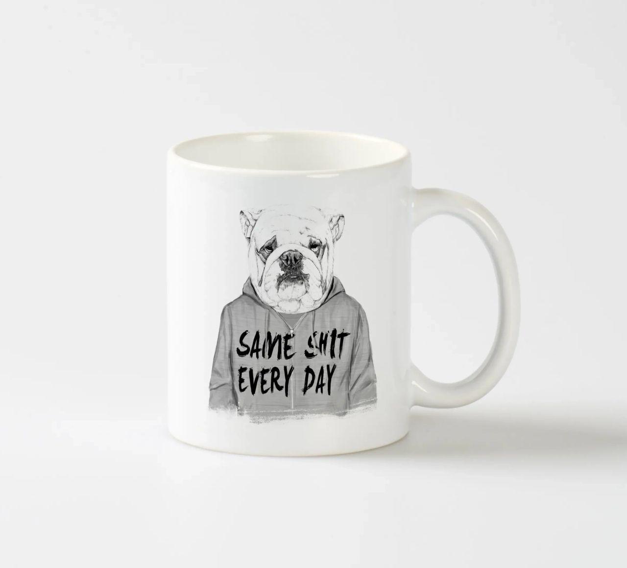 Same shit every day tazza in ceramica da Balazs Solti