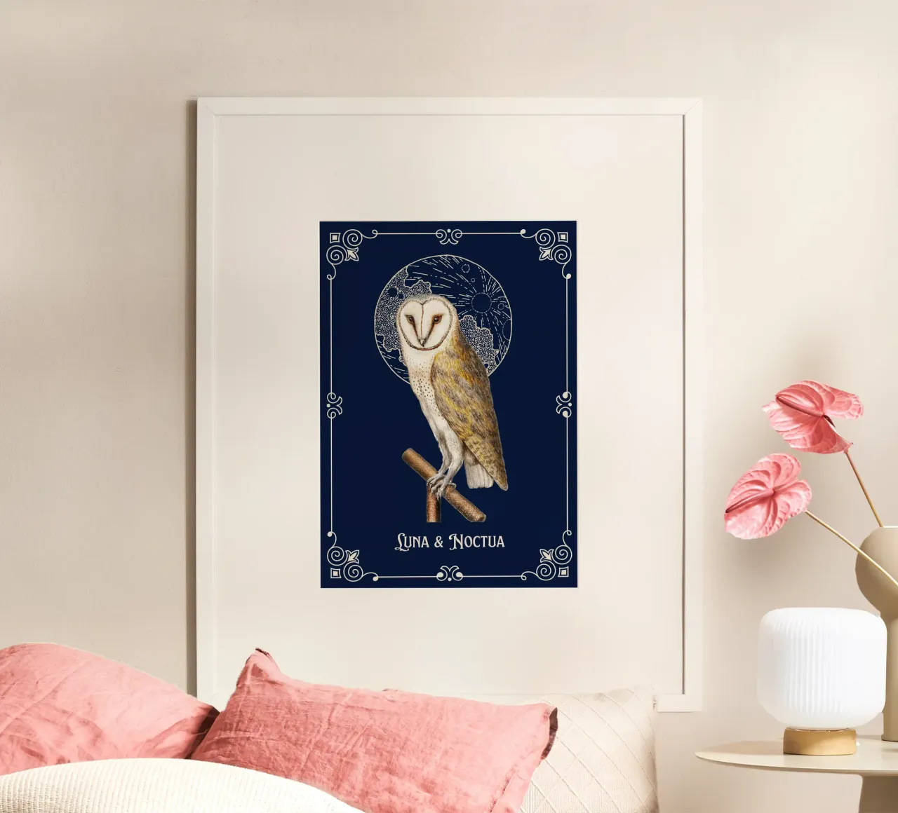 Magia dei gufi poster con telaio in plastica da Luna & Noctua