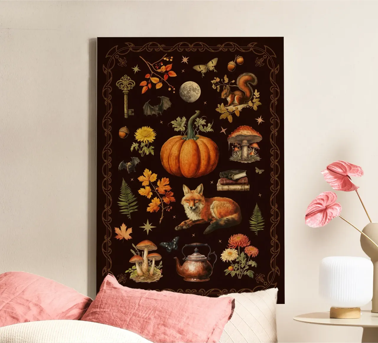 Herbst Collage Leinwand mit Schattenfugenrahmen von Luna & Noctua