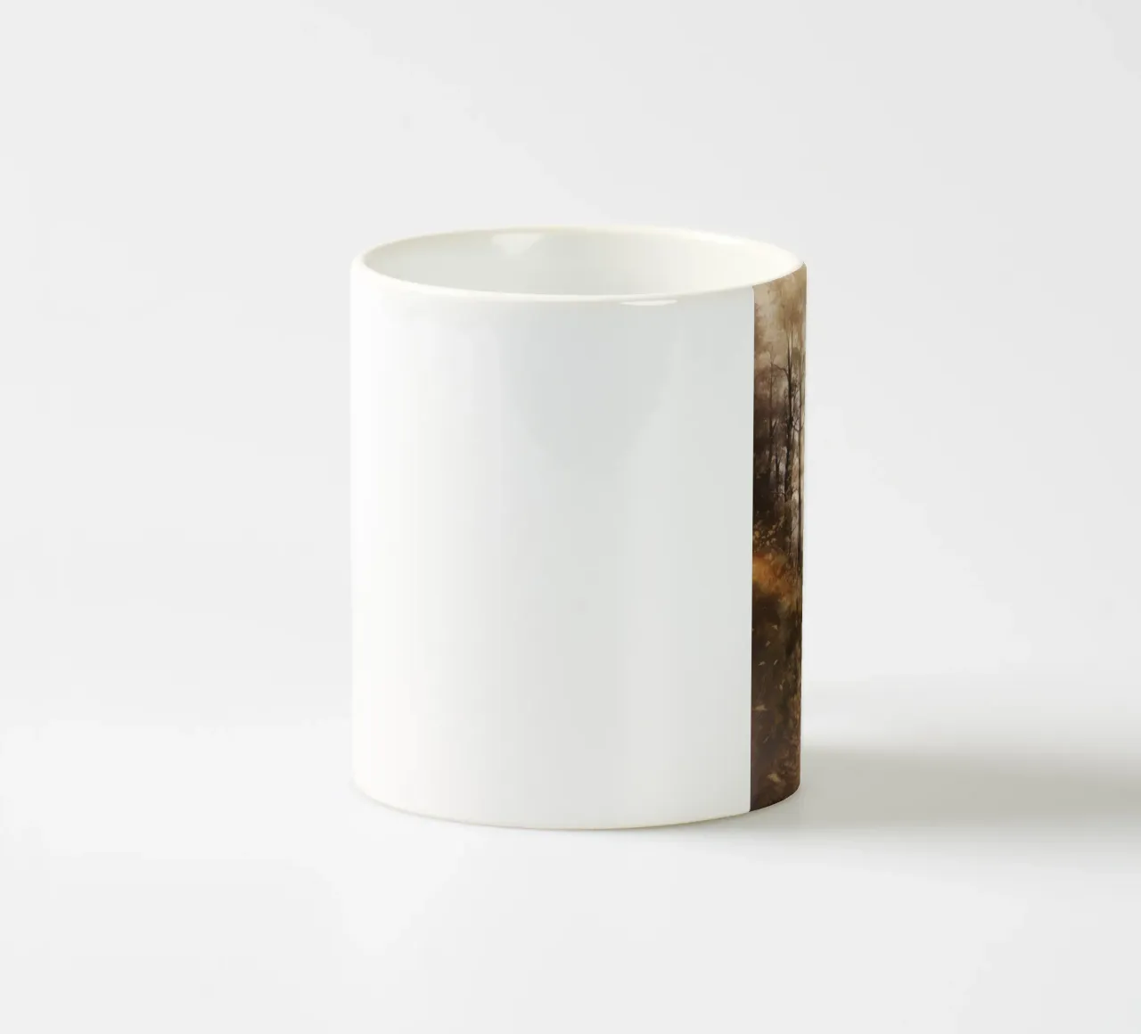 Hut in the autumn forest ceramic mug by Luna & Noctua