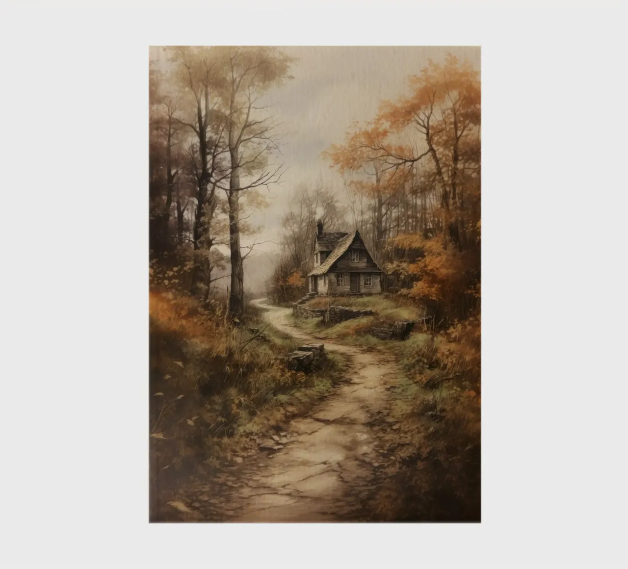 Cabane dans la forêt d'automne carnet de notes de Luna & Noctua