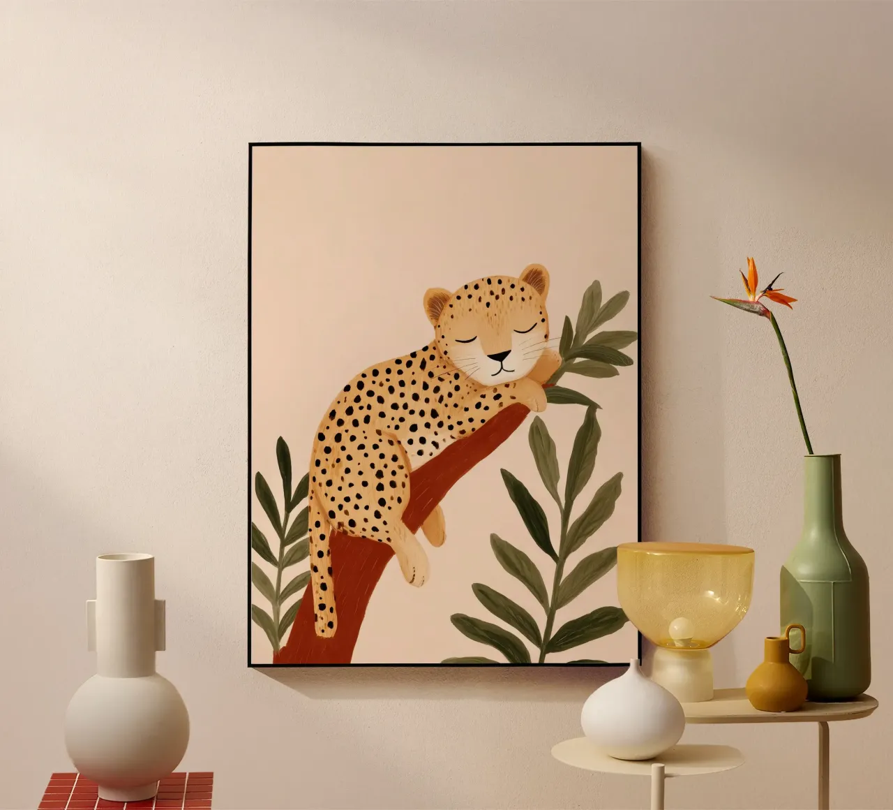 Sleeping Leopard Acryl-Glas von Lille Verden