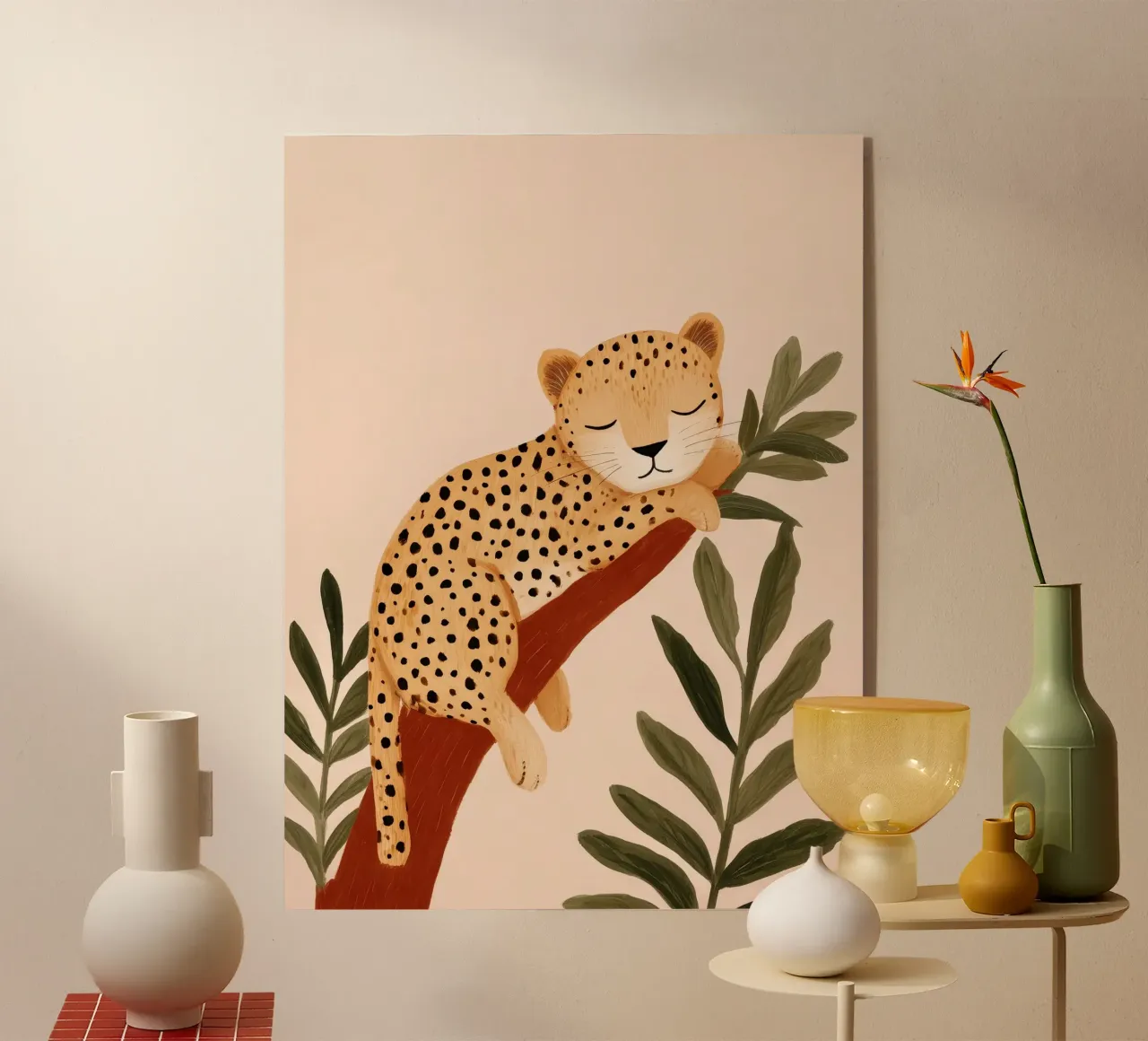 Sleeping Leopard Acryl-Glas von Lille Verden