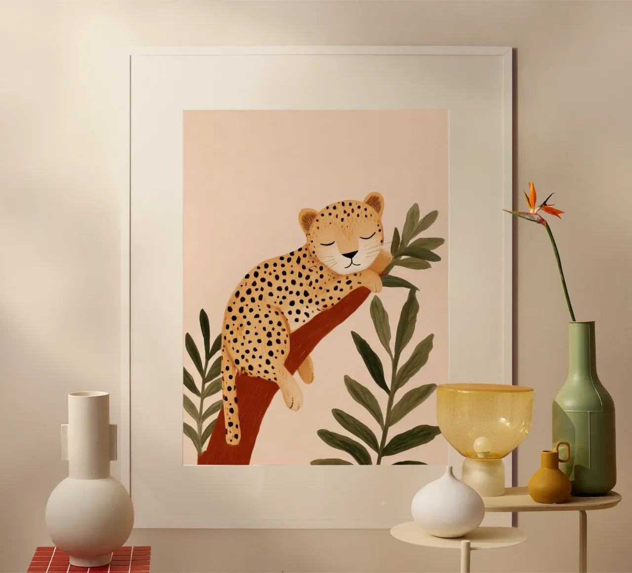 Sleeping Leopard poster by Lille Verden