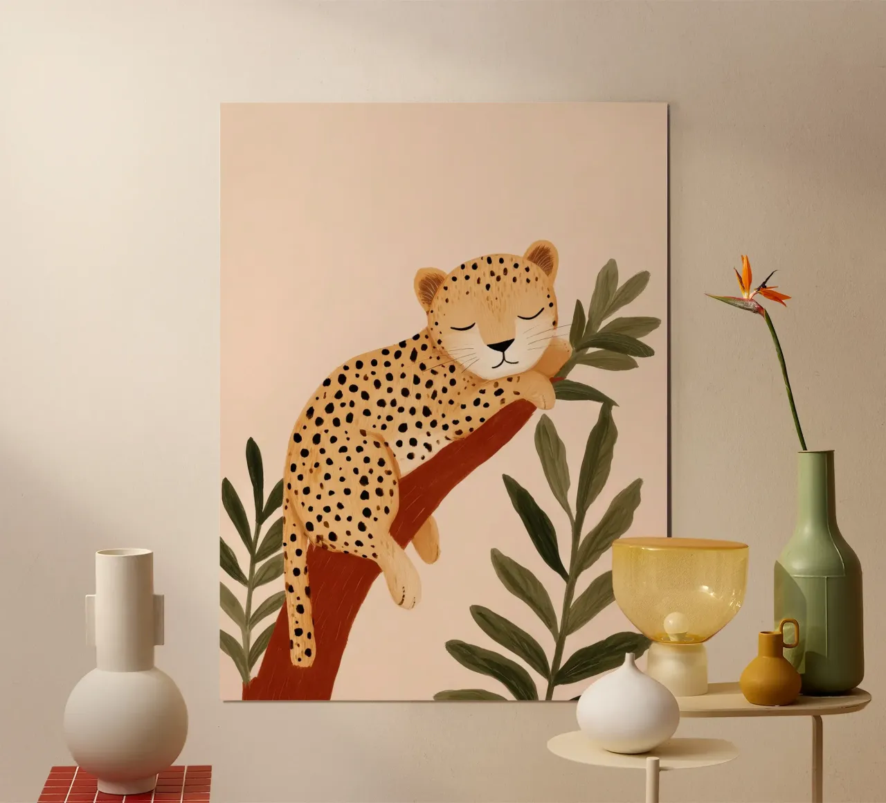 Sleeping Leopard poster by Lille Verden