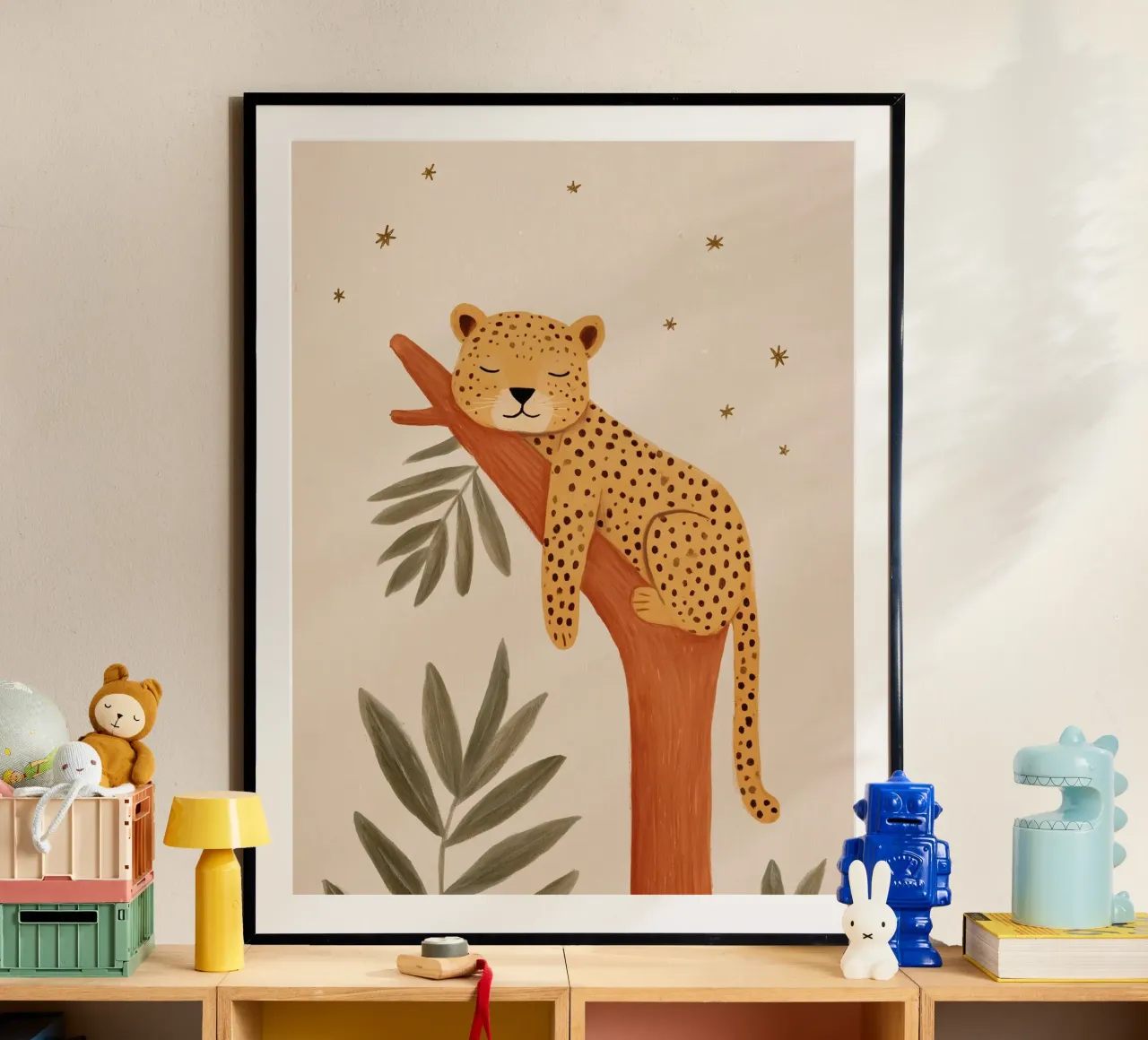 Sleeping Leopard poster by Lille Verden