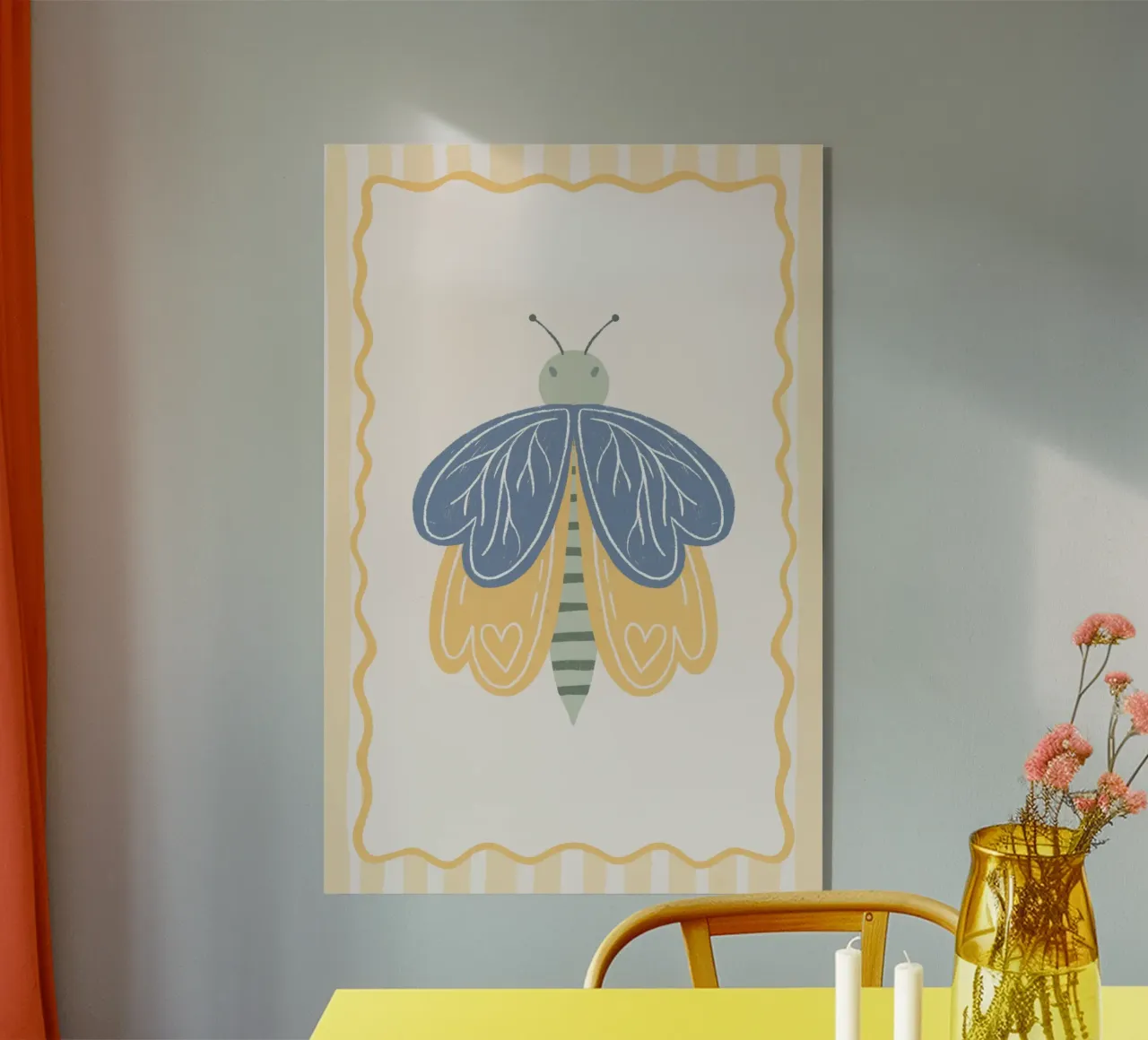 Blue Yellow Moth plexiglass da Menina Lisboa