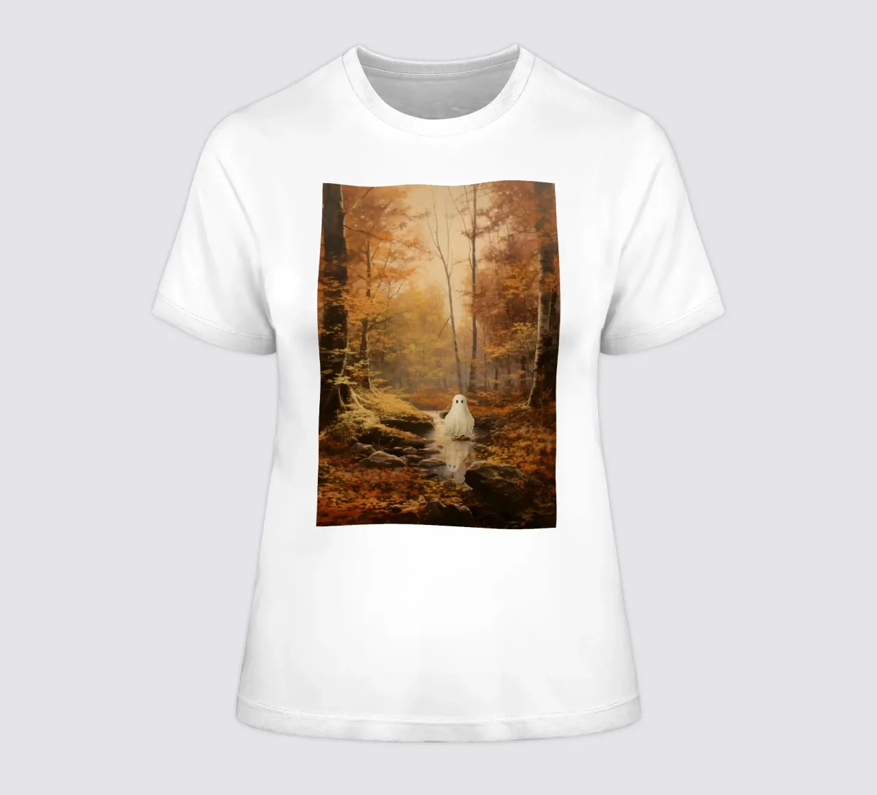 Esprit dans la forêt d'automne t-shirt ajusté pour femmes de Luna & Noctua