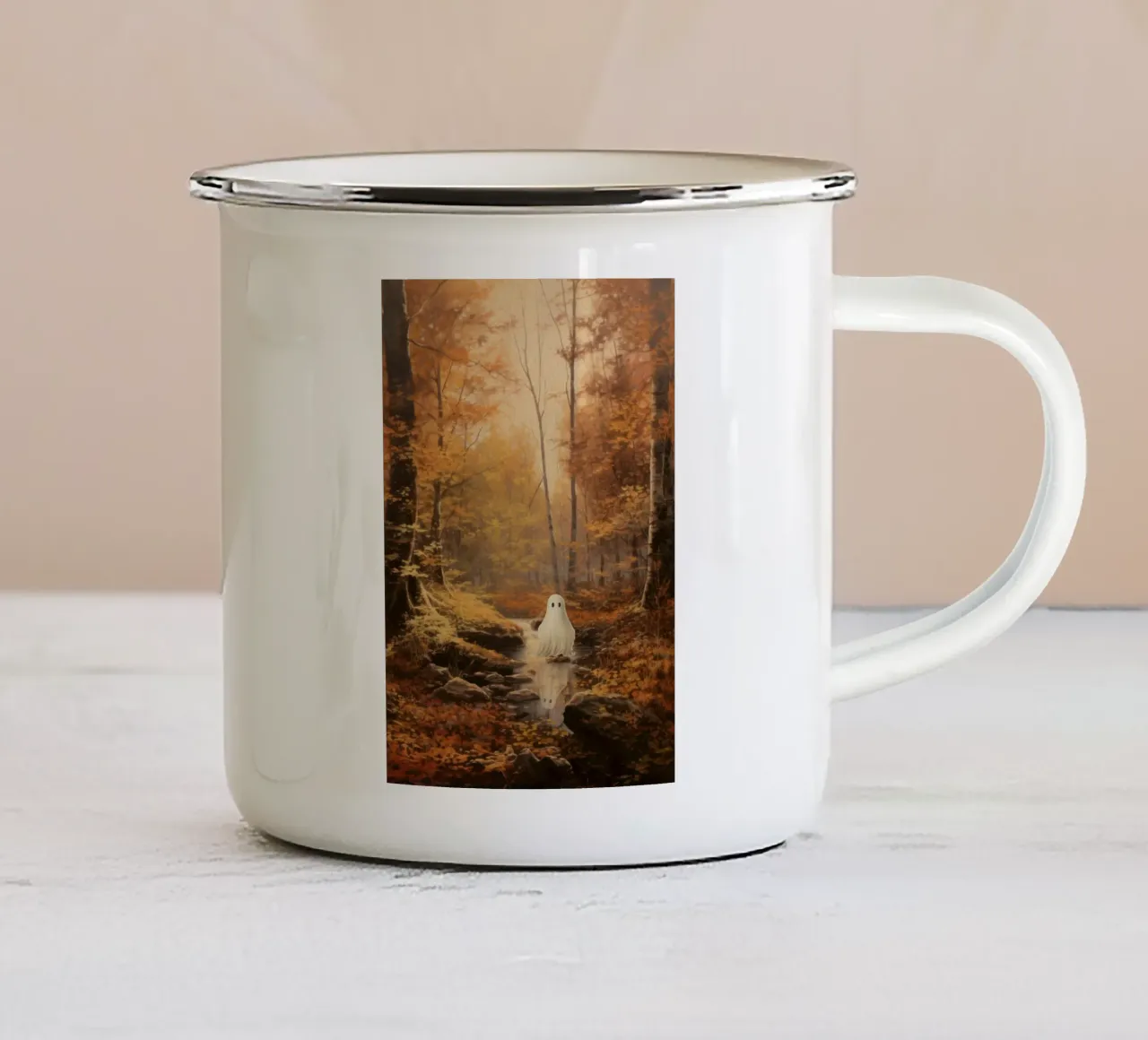 Esprit dans la forêt d'automne mug en émail de Luna & Noctua