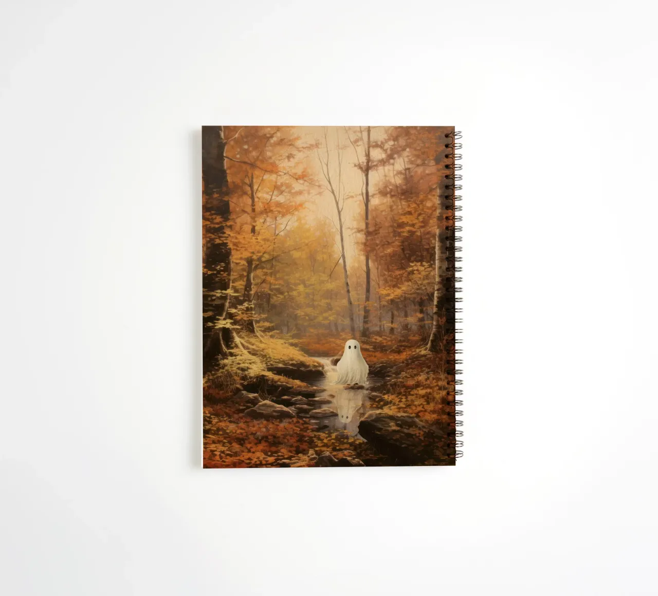Ghost in the autumn forest spiral notebook by Luna & Noctua