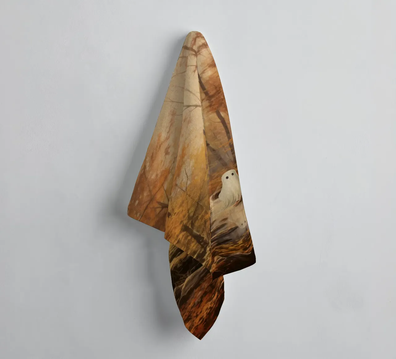Ghost in the autumn forest towel by Luna & Noctua