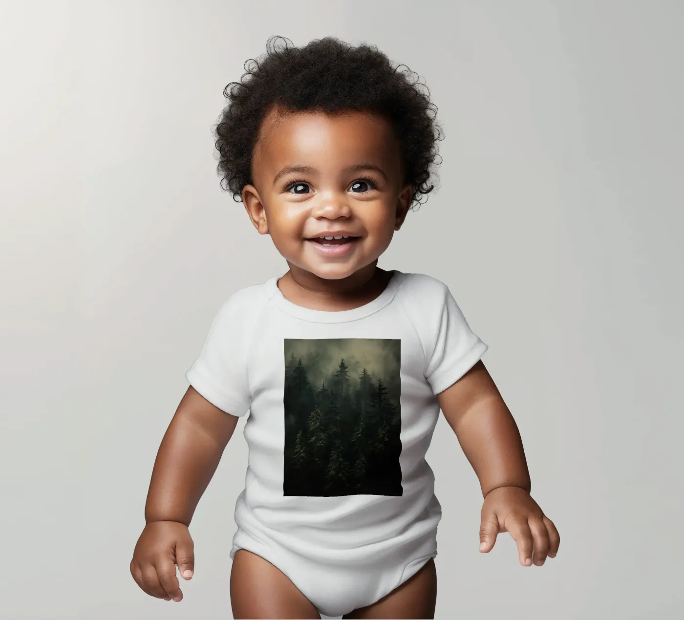 Forest short-sleeve baby romper by Luna & Noctua