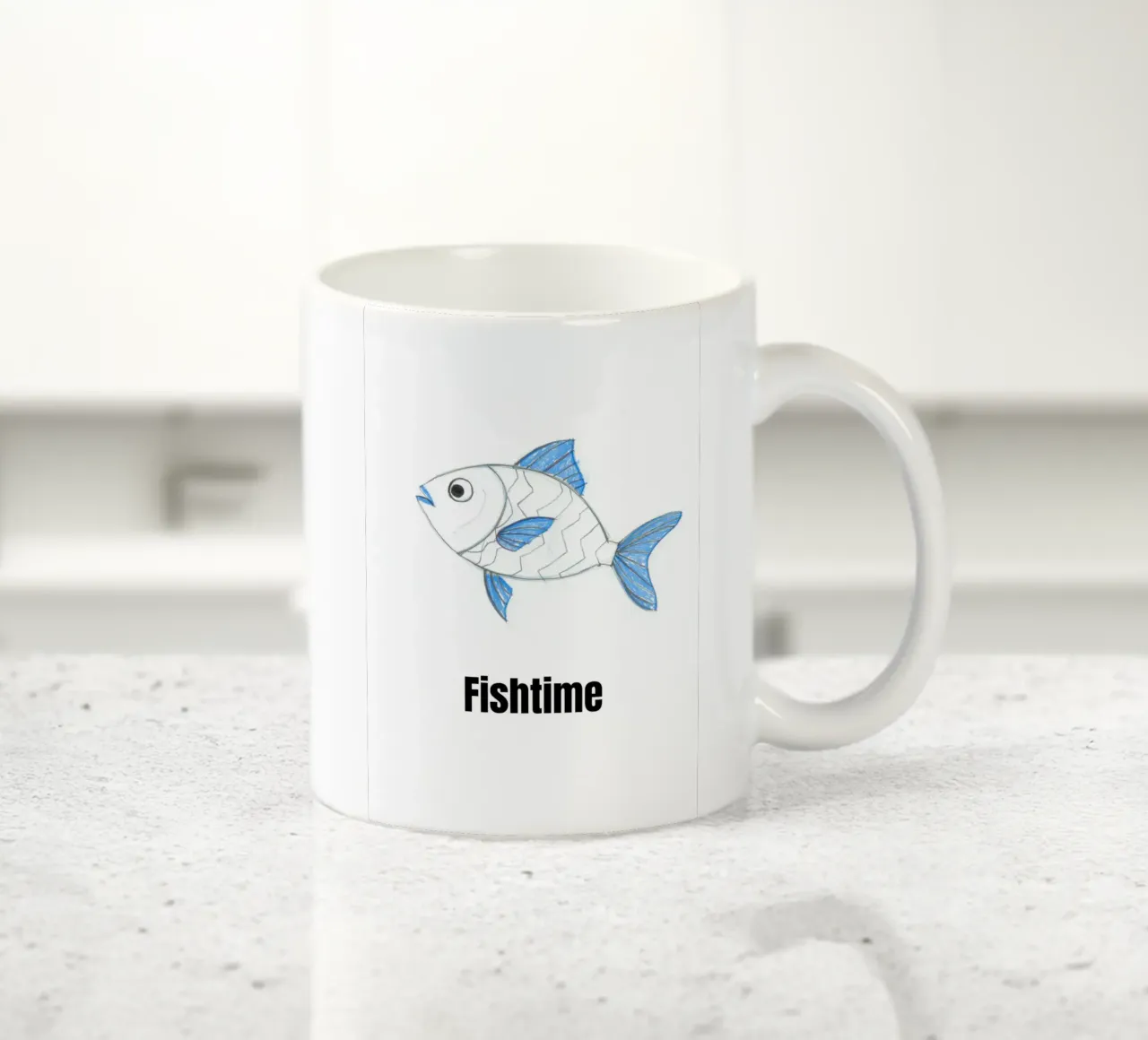 Fishtime ceramic mug by Tabea Jule
