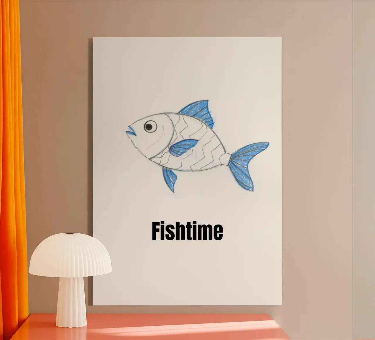 Fishtime acryl van Tabea Jule