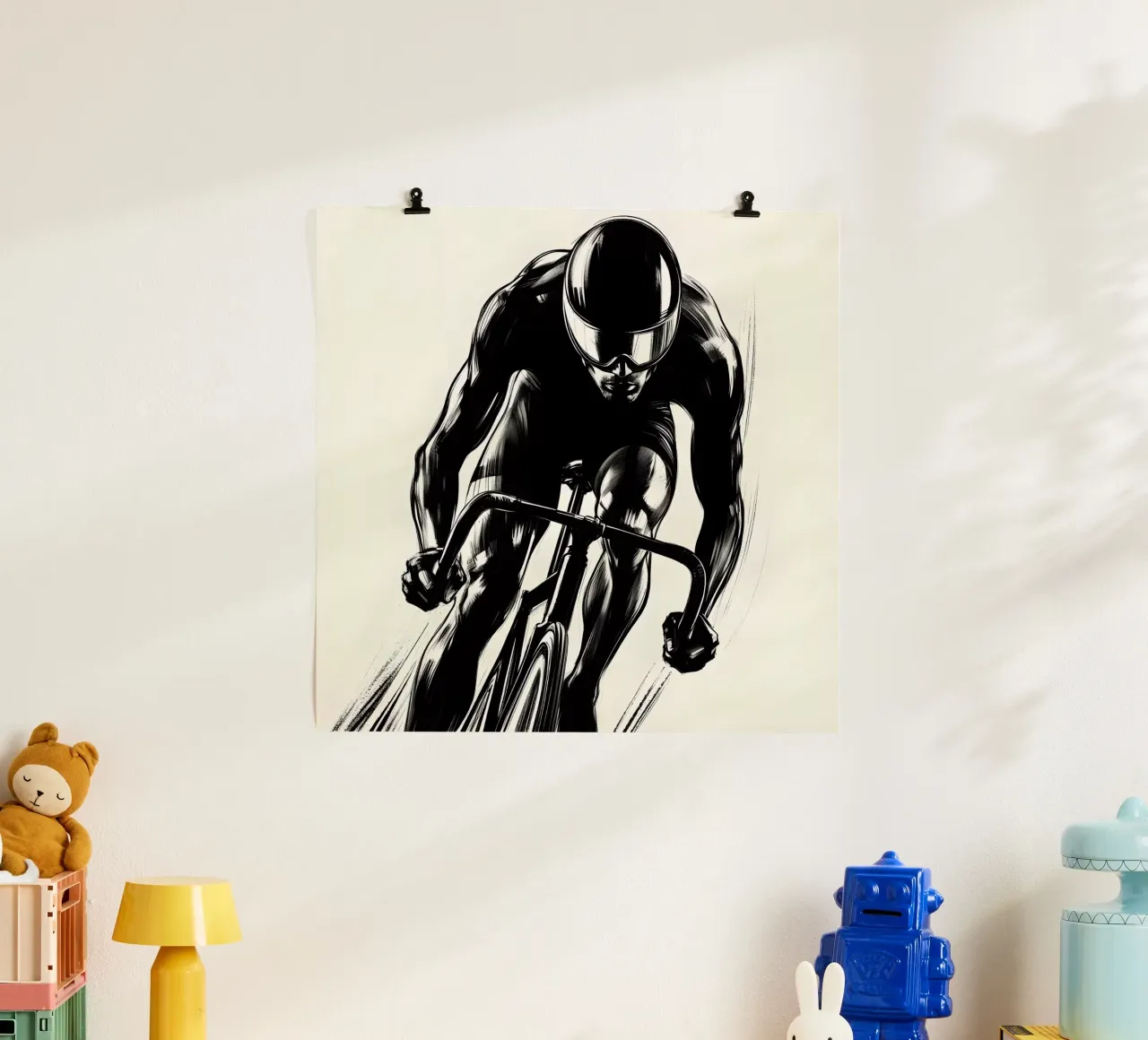 CRONOMETRO PER BICICLETTE poster con telaio in legno da ARTOMATIC