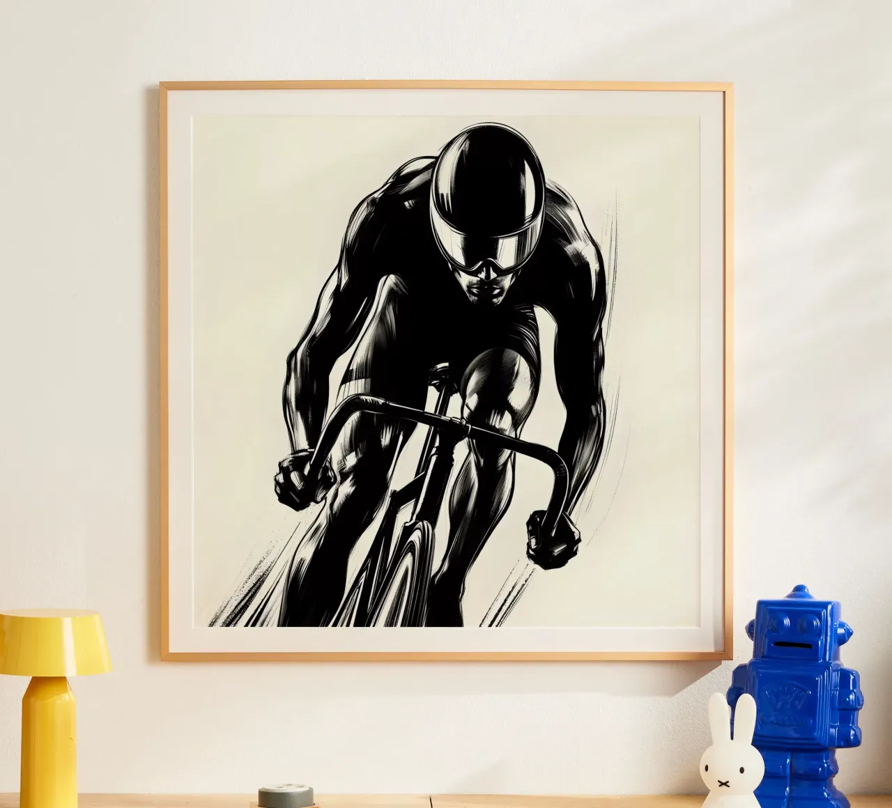 CRONOMETRO PER BICICLETTE poster con telaio in legno da ARTOMATIC