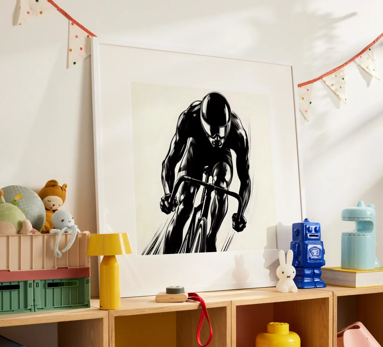 CRONOMETRO PER BICICLETTE poster con telaio in legno da ARTOMATIC