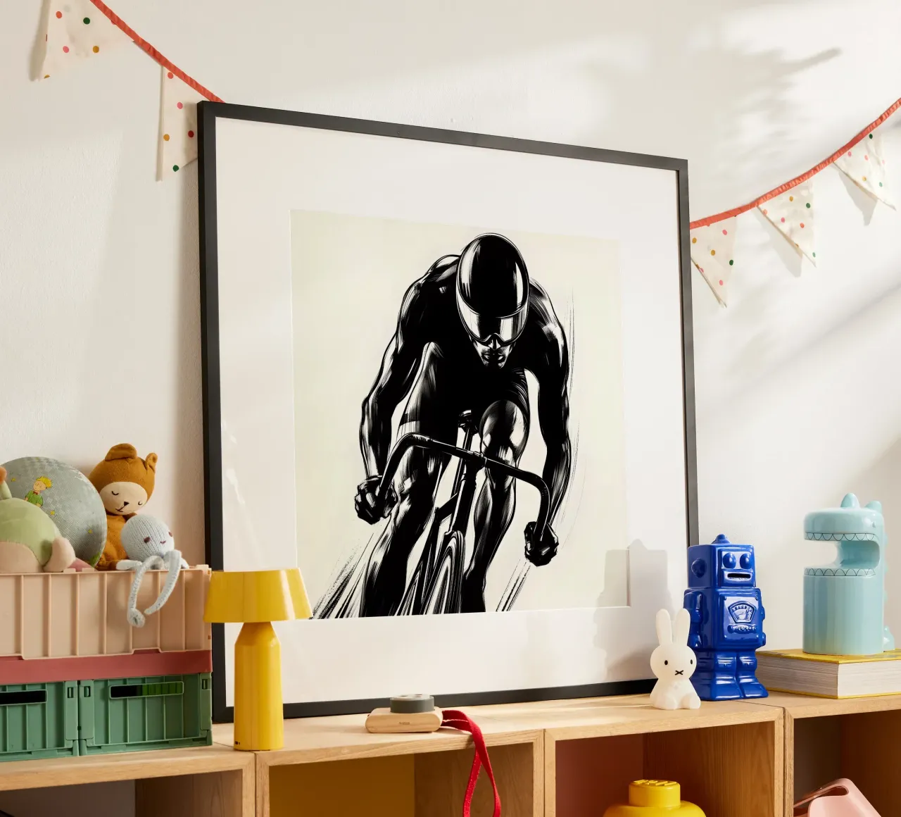 CRONOMETRO PER BICICLETTE poster con telaio in legno da ARTOMATIC