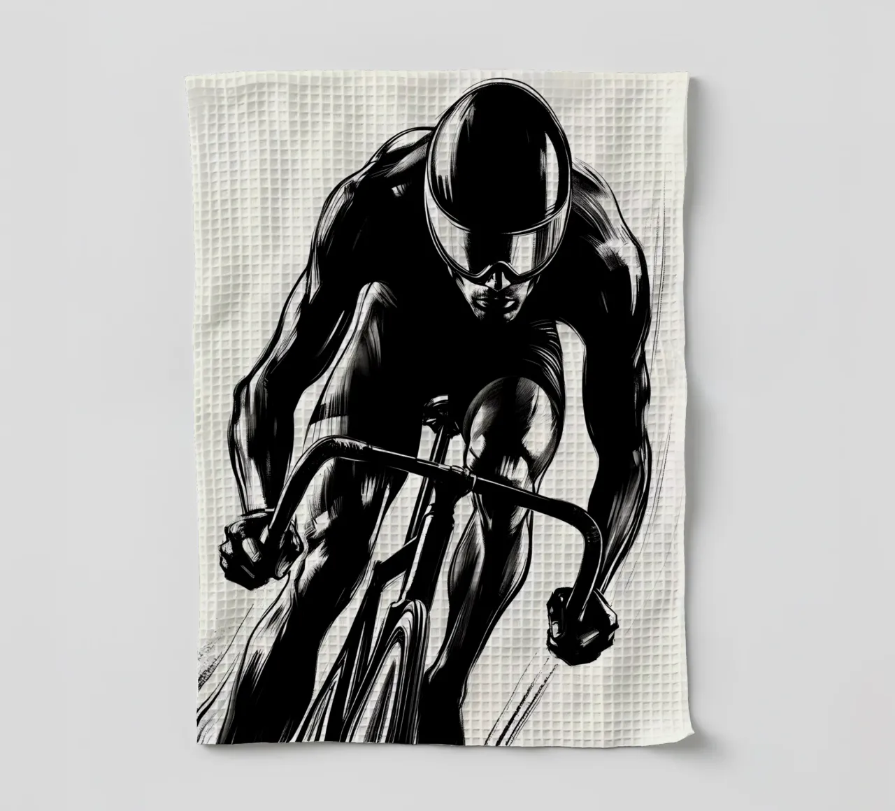BICYCLE TIME TRIAL tea towel by ARTOMATIC