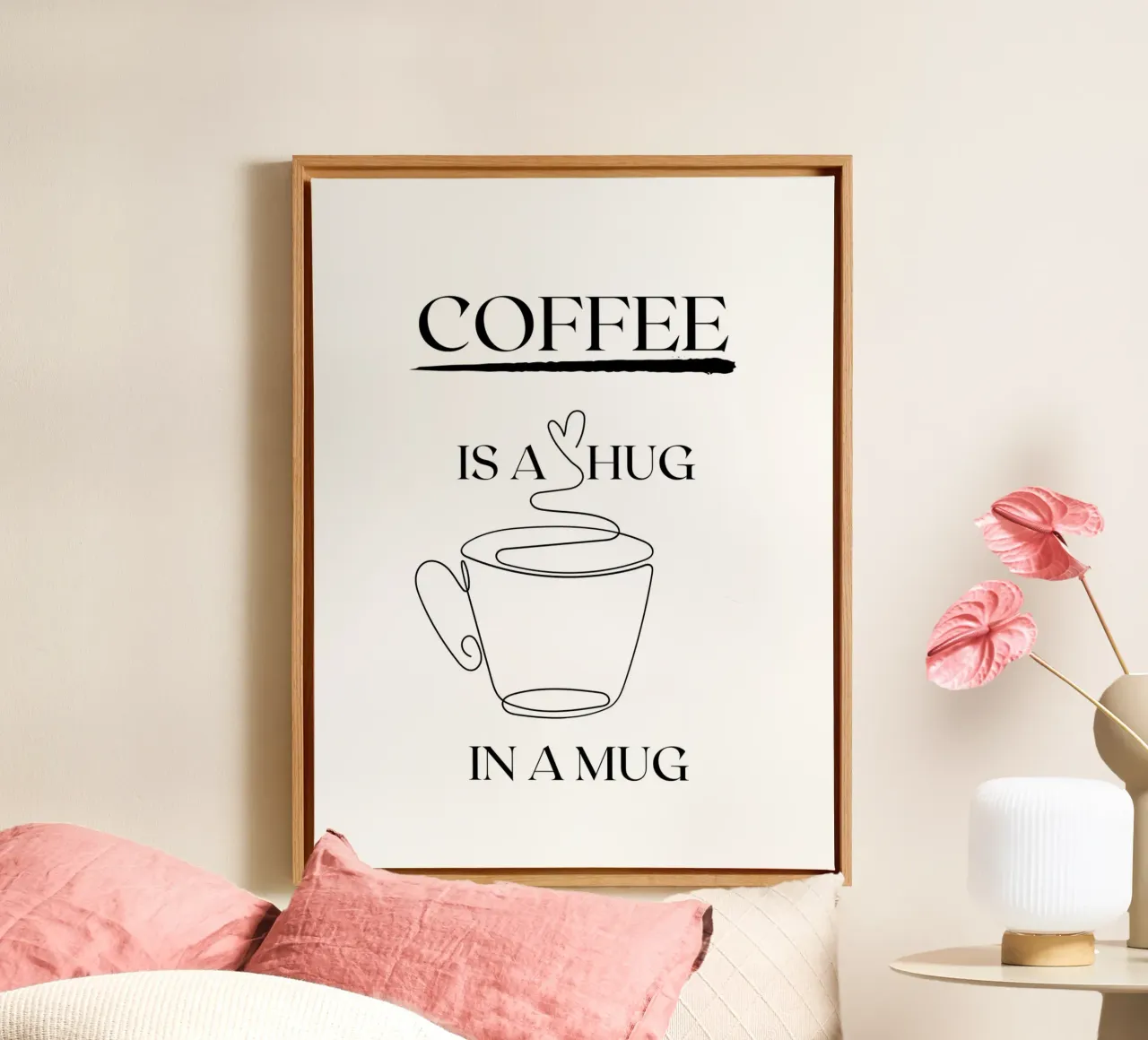 IL CAFFÈ È UN ABBRACCIO IN TAZZA tela da ArtDesign by KBK