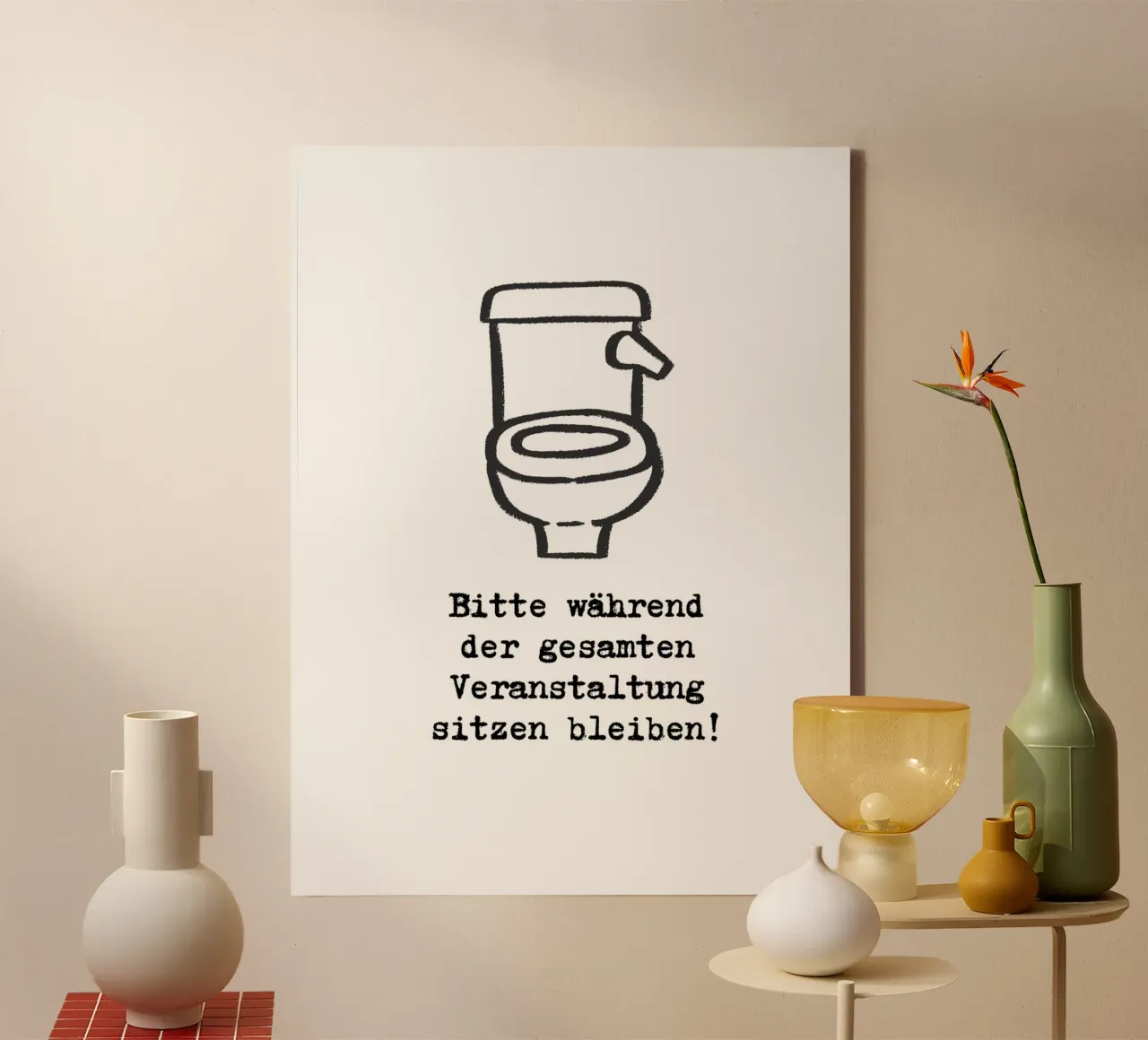 Si prega di rimanere seduti per tutta la durata dell'evento! tela con Cornice a cassetta da ArtDesign by KBK